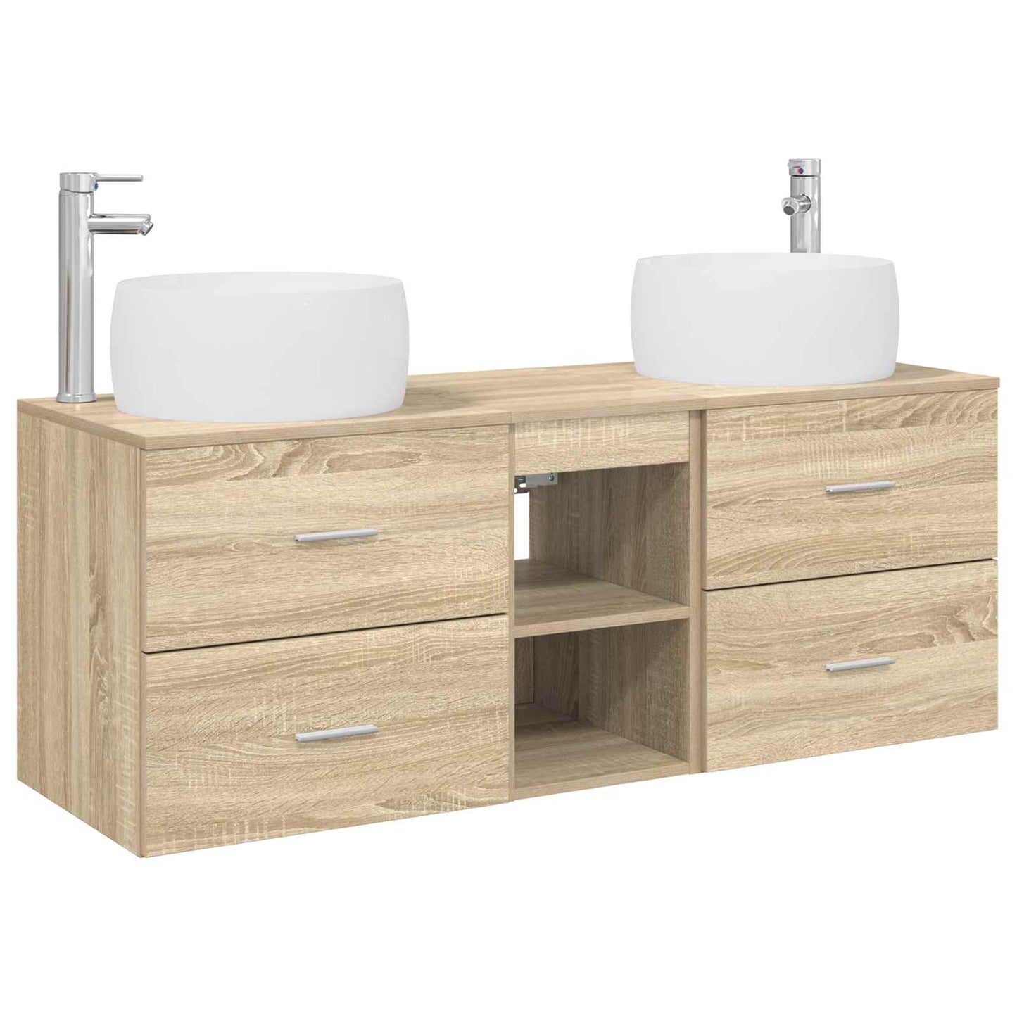 Badezimmermöbel-Set 3 stk. Sonoma-Eiche 49,5 x 44,5 x 66 cm