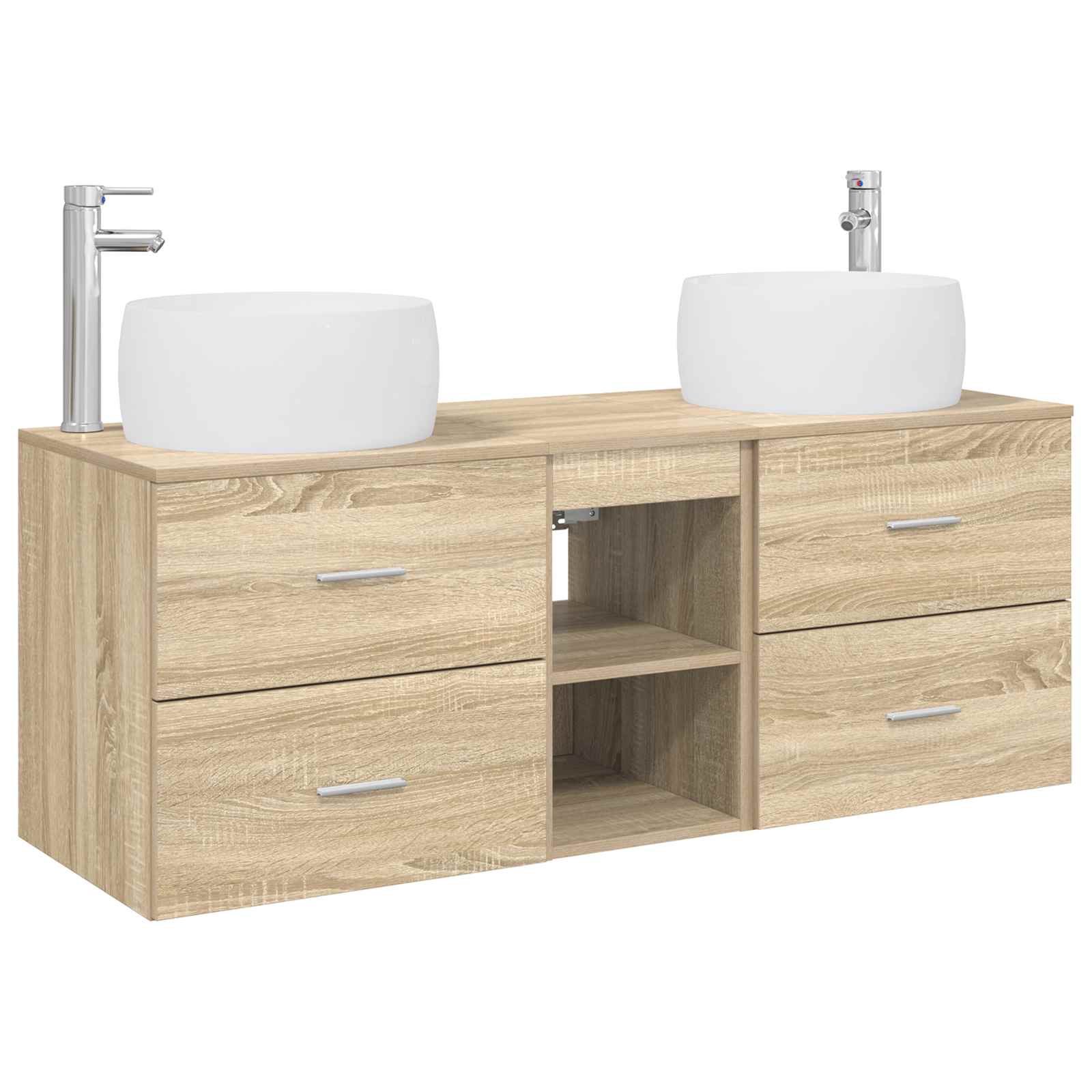 Badezimmermöbel-Set 3 stk. Sonoma-Eiche 49,5 x 44,5 x 66 cm