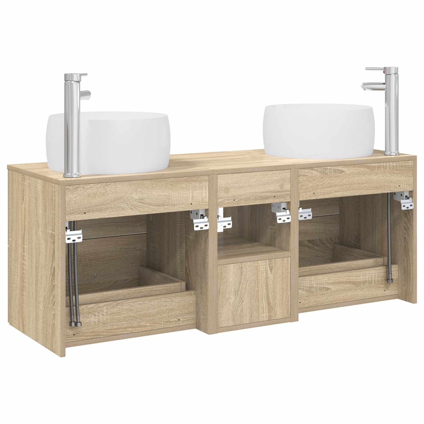 Badezimmermöbel-Set 3 stk. Sonoma-Eiche 49,5 x 44,5 x 66 cm