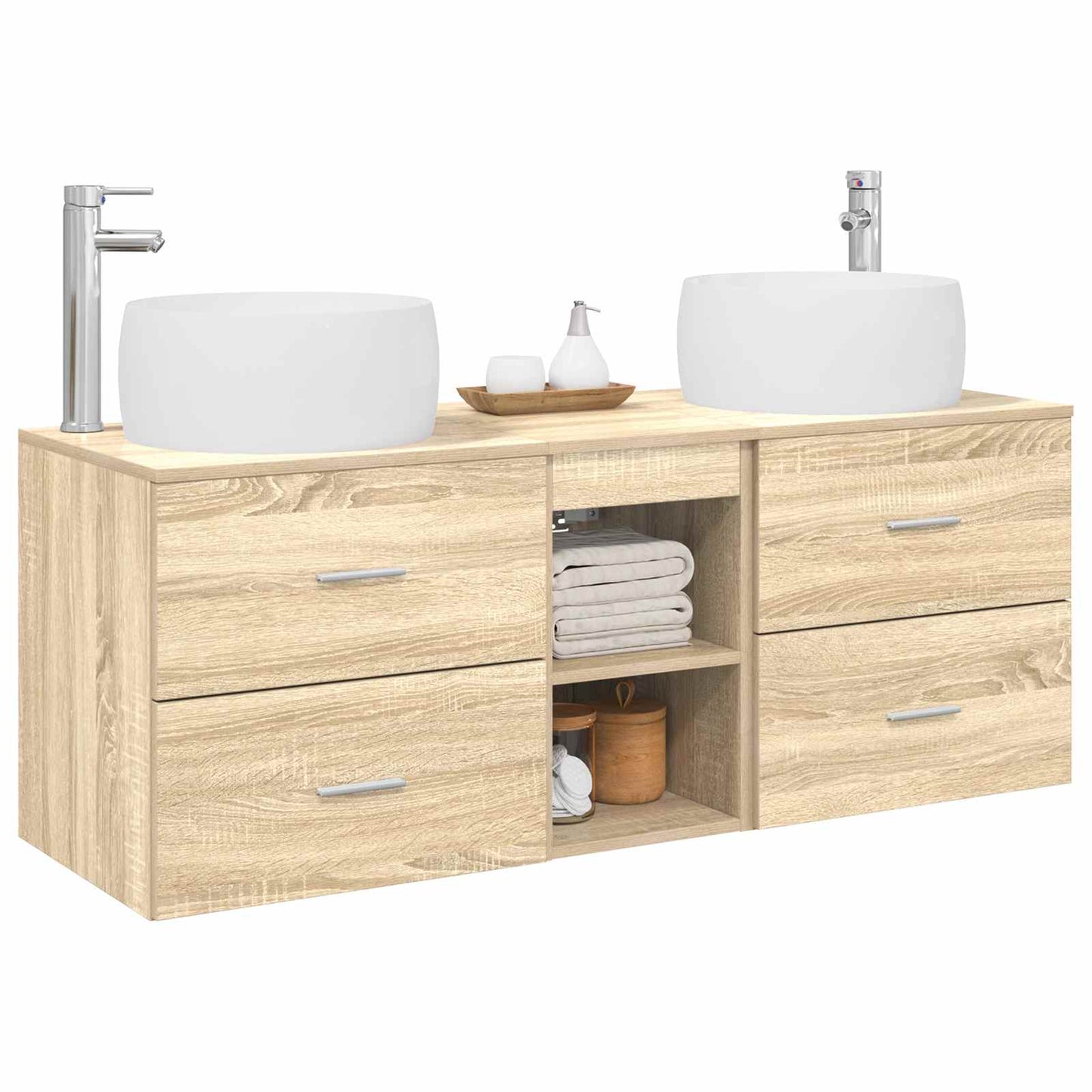 Badezimmermöbel-Set 3 stk. Sonoma-Eiche 49,5 x 44,5 x 66 cm