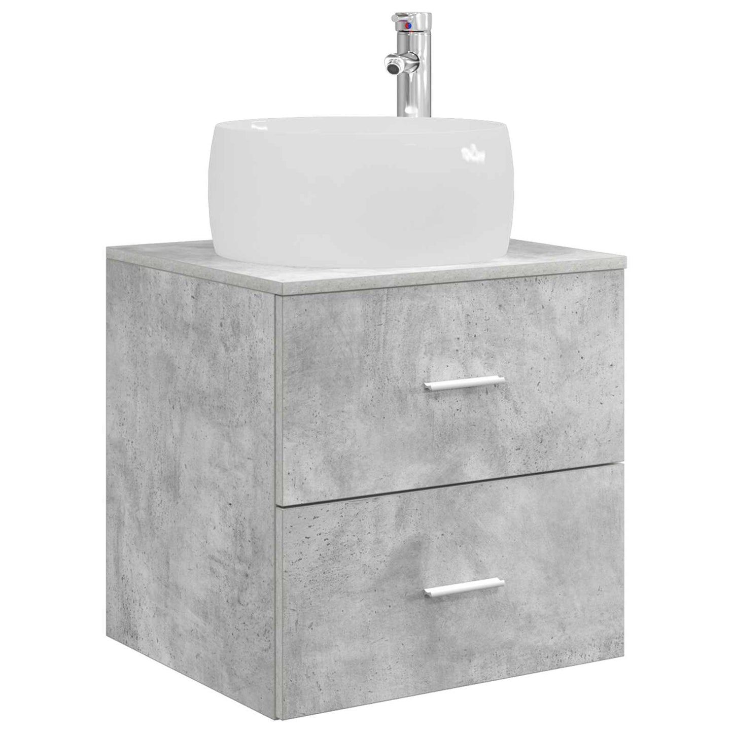 Badezimmermöbel-Set 3 stk. Betongrau 49,5 x 44,5 x 66 cm