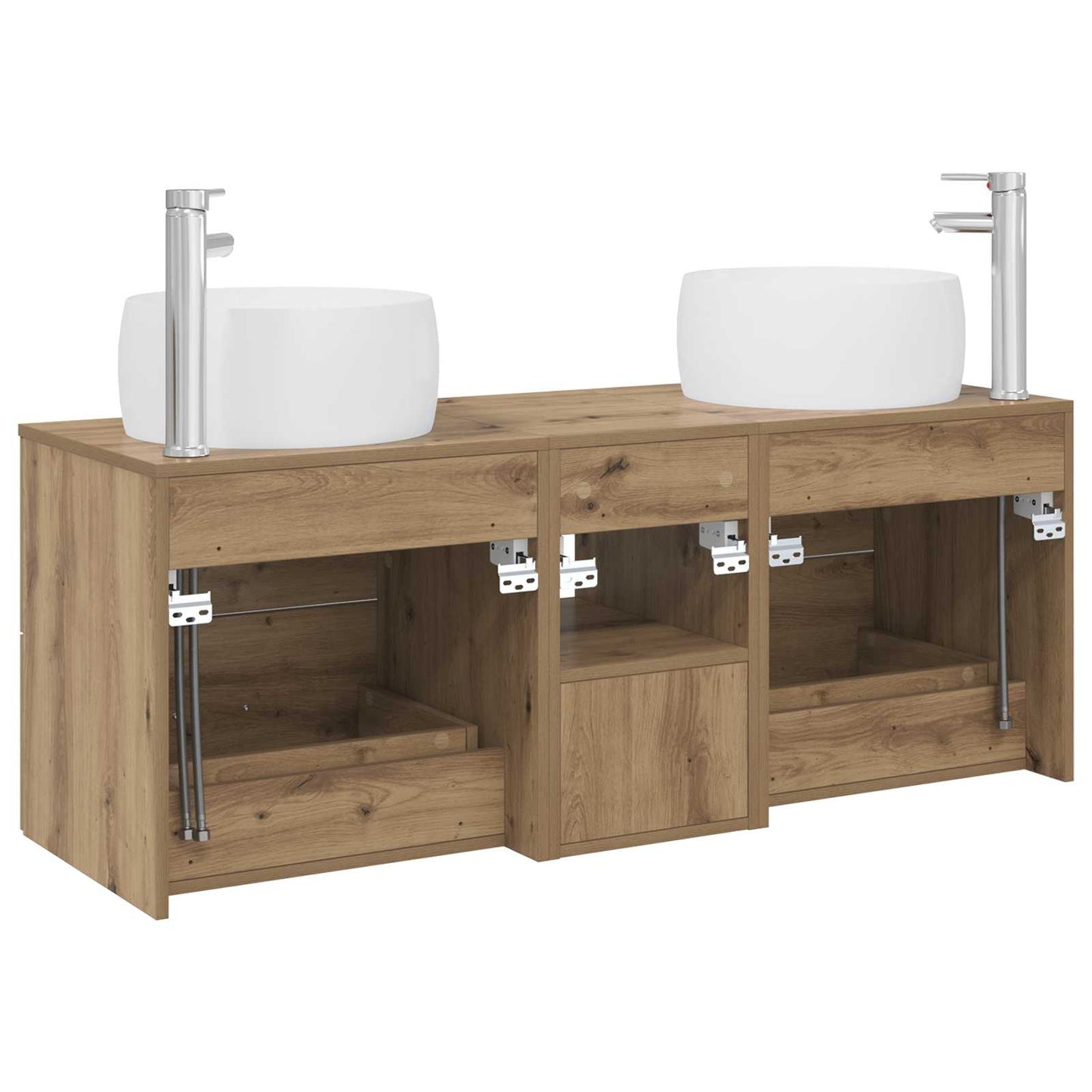 Badezimmermöbel-Set 3 Stk. Artisan-Eiche 49,5 x 44,5 x 66 cm