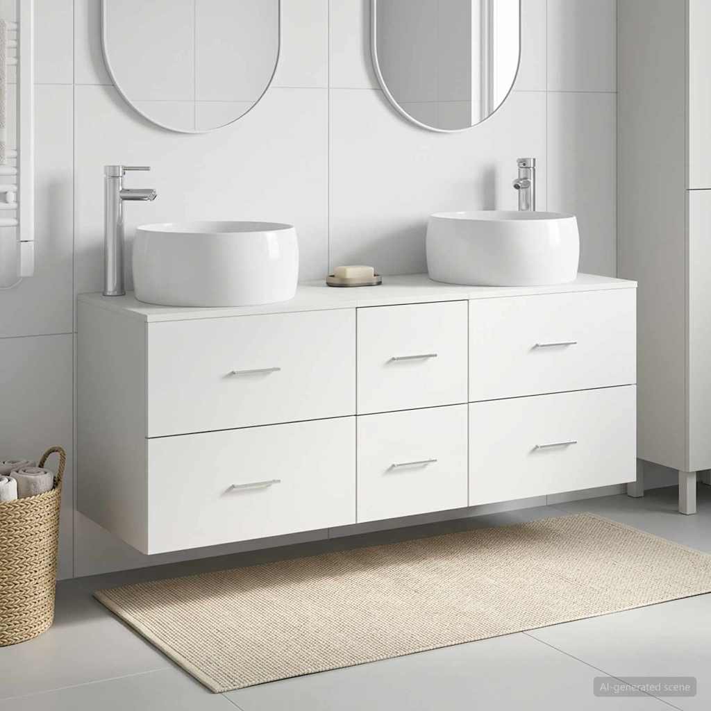 Badezimmermöbel-Set 3 stk. Weiß 49,5 x 44,5 x 66 cm