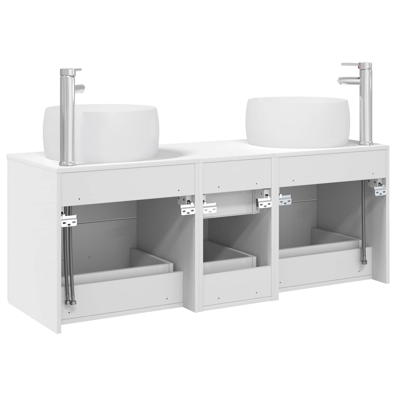 Badezimmermöbel-Set 3 stk. Weiß 49,5 x 44,5 x 66 cm