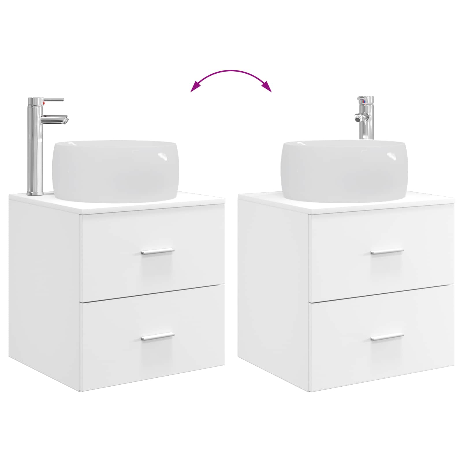 Badezimmermöbel-Set 3 stk. Weiß 49,5 x 44,5 x 66 cm