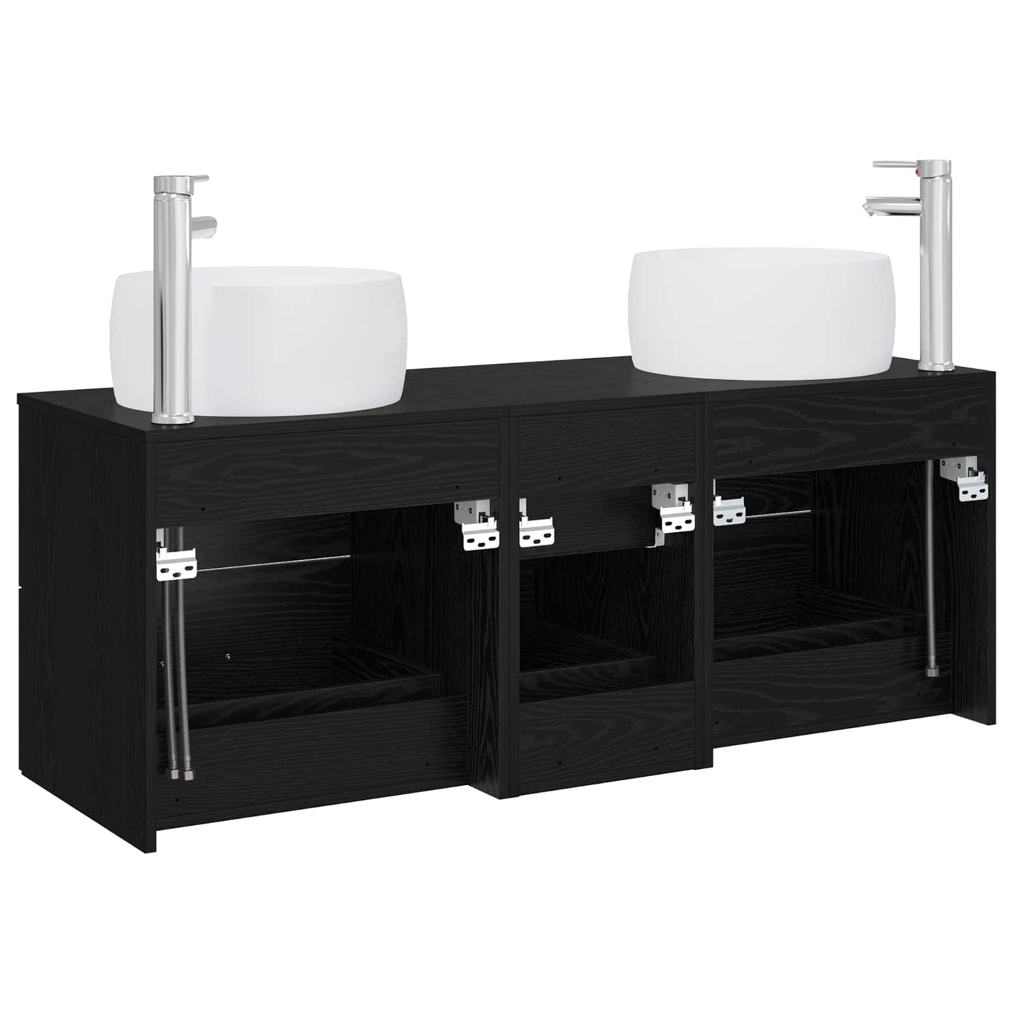 Badezimmermöbel-Set 3 stk. Schwarz 49,5 x 44,5 x 66 cm