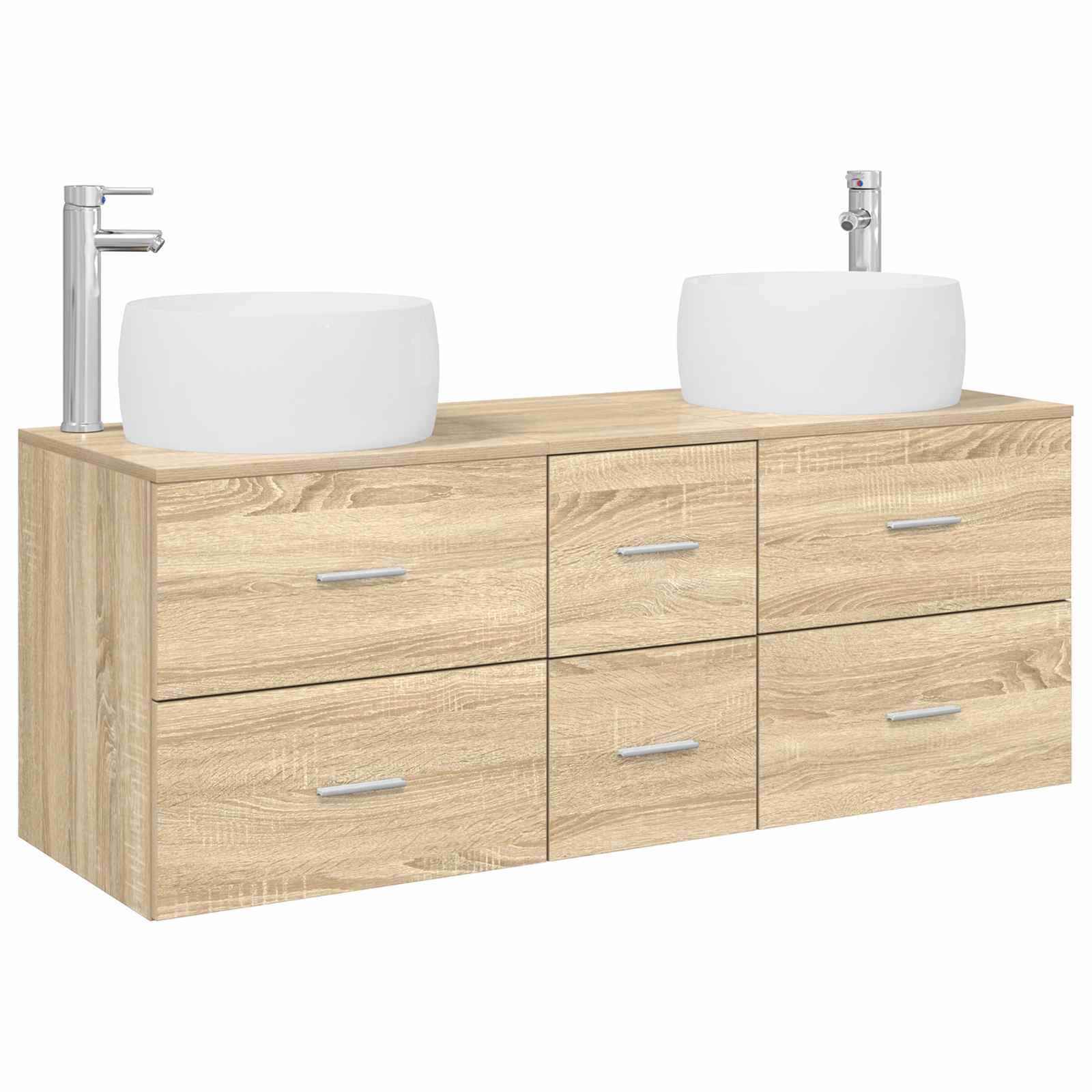 Badezimmermöbel-Set 3 stk. Sonoma-Eiche 49,5 x 44,5 x 66 cm