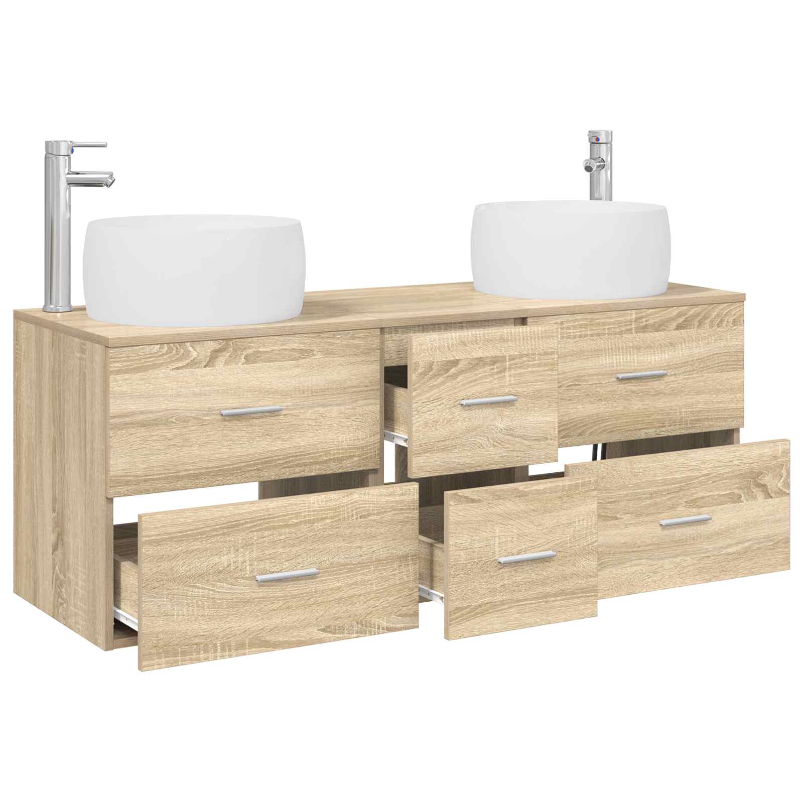 Badezimmermöbel-Set 3 stk. Sonoma-Eiche 49,5 x 44,5 x 66 cm