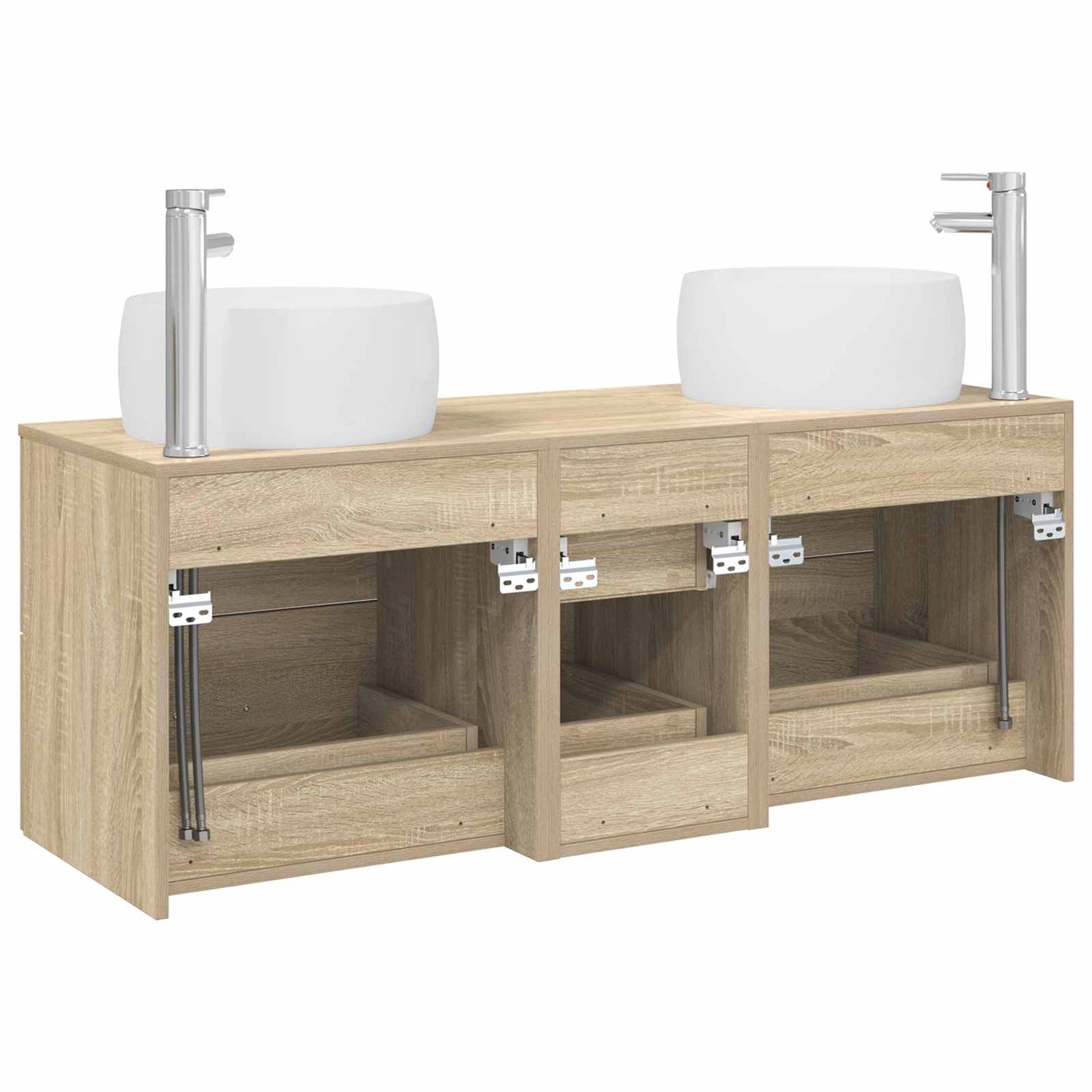 Badezimmermöbel-Set 3 stk. Sonoma-Eiche 49,5 x 44,5 x 66 cm