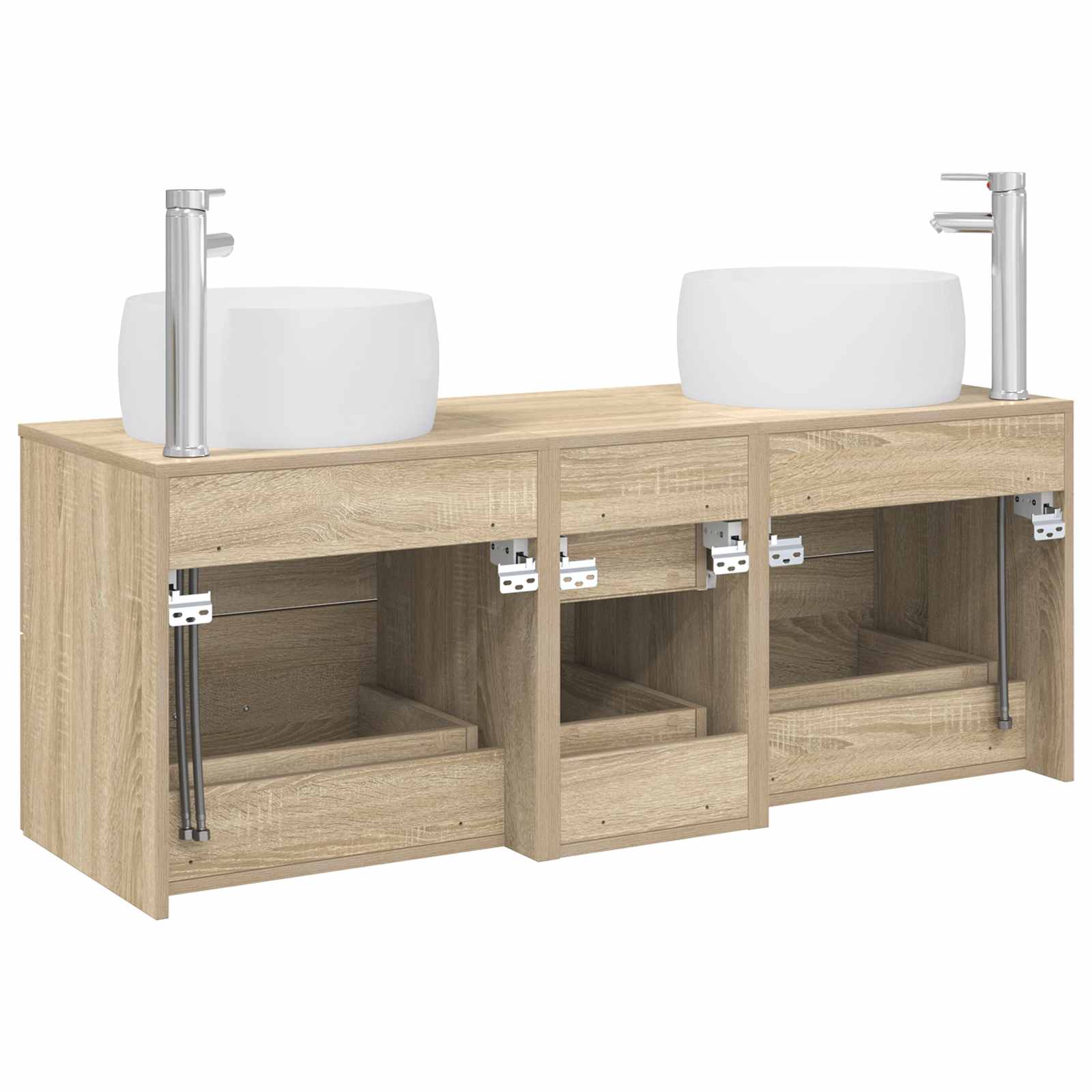 Badezimmermöbel-Set 3 stk. Sonoma-Eiche 49,5 x 44,5 x 66 cm