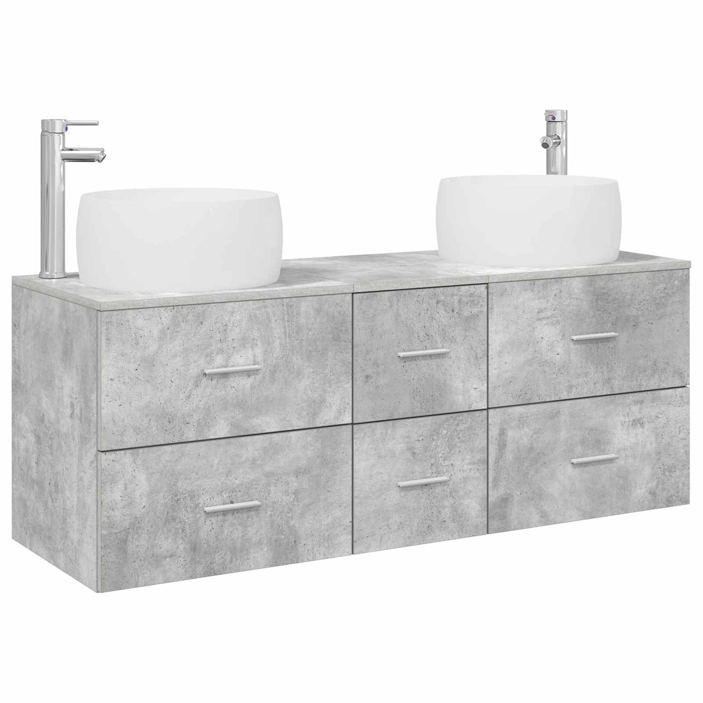 Badezimmermöbel-Set 3 stk. Betongrau 49,5 x 44,5 x 66 cm