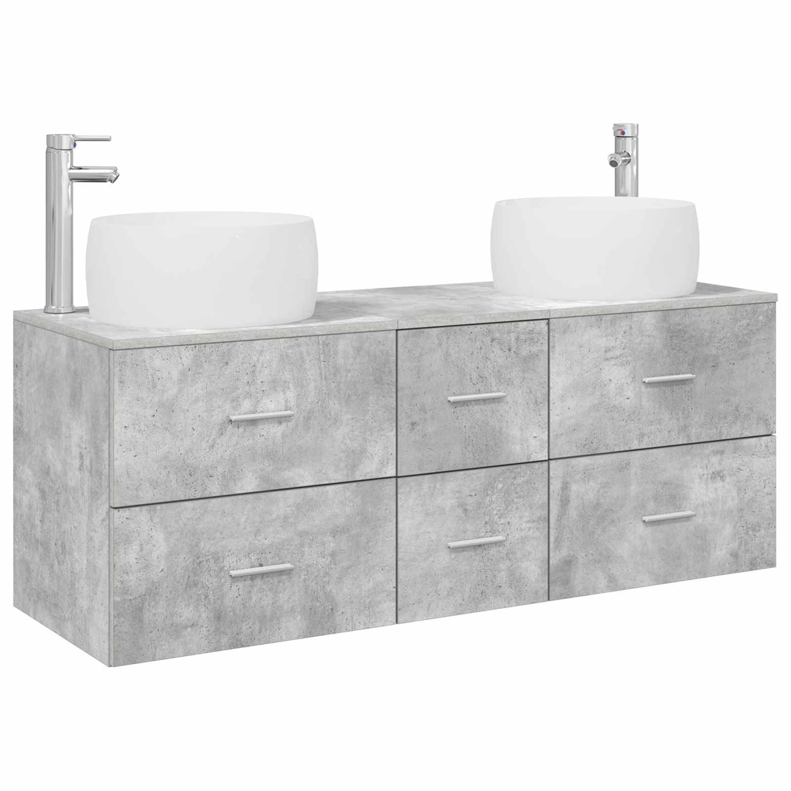 Badezimmermöbel-Set 3 stk. Betongrau 49,5 x 44,5 x 66 cm