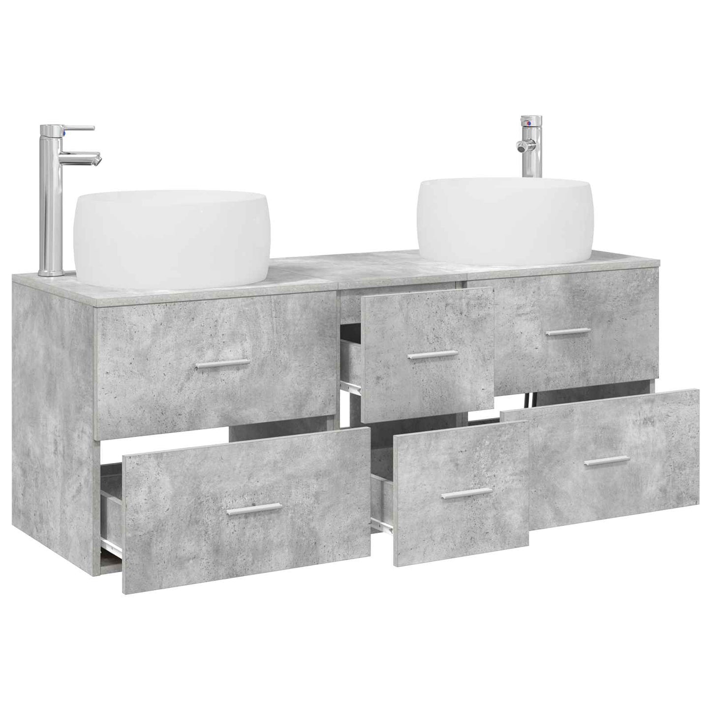 Badezimmermöbel-Set 3 stk. Betongrau 49,5 x 44,5 x 66 cm