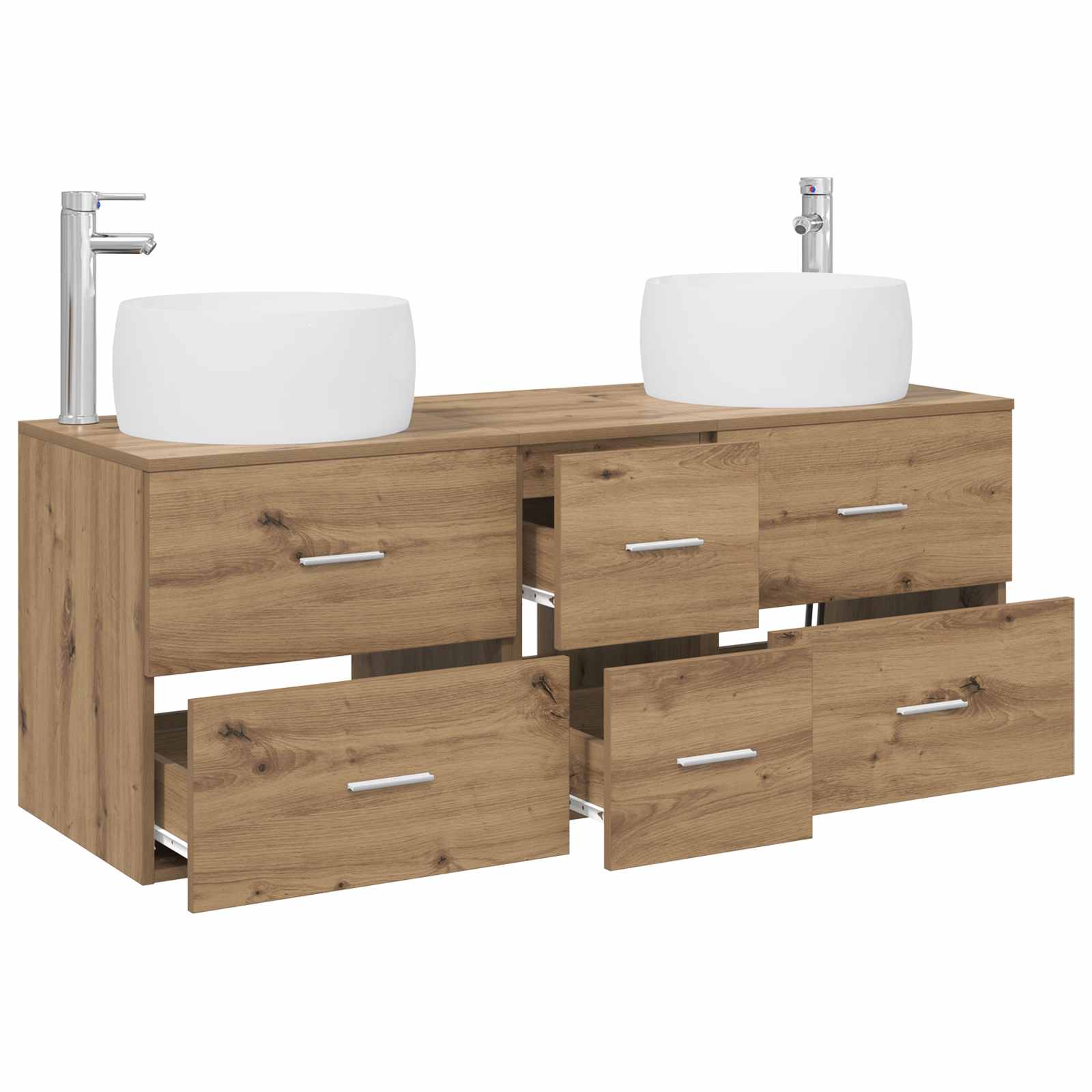 Badezimmermöbel-Set 3 Stk. Artisan-Eiche 49,5 x 44,5 x 66 cm