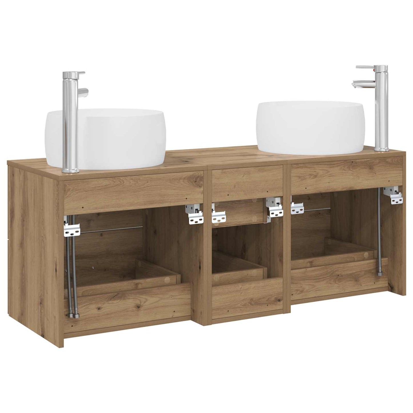 Badezimmermöbel-Set 3 Stk. Artisan-Eiche 49,5 x 44,5 x 66 cm
