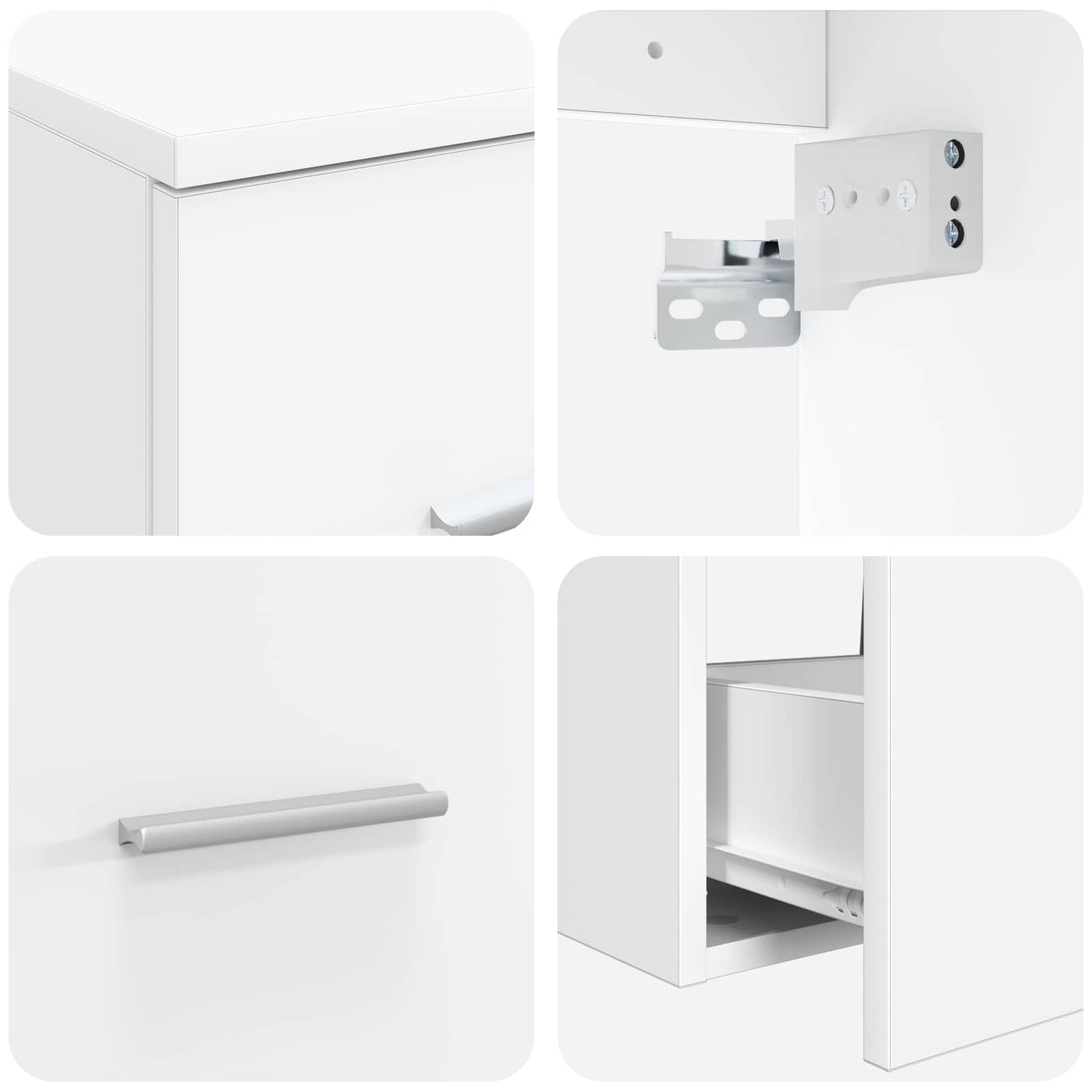 Badezimmermöbel-Set 3 stk. Weiß 49,5 x 44,5 x 65,5 cm