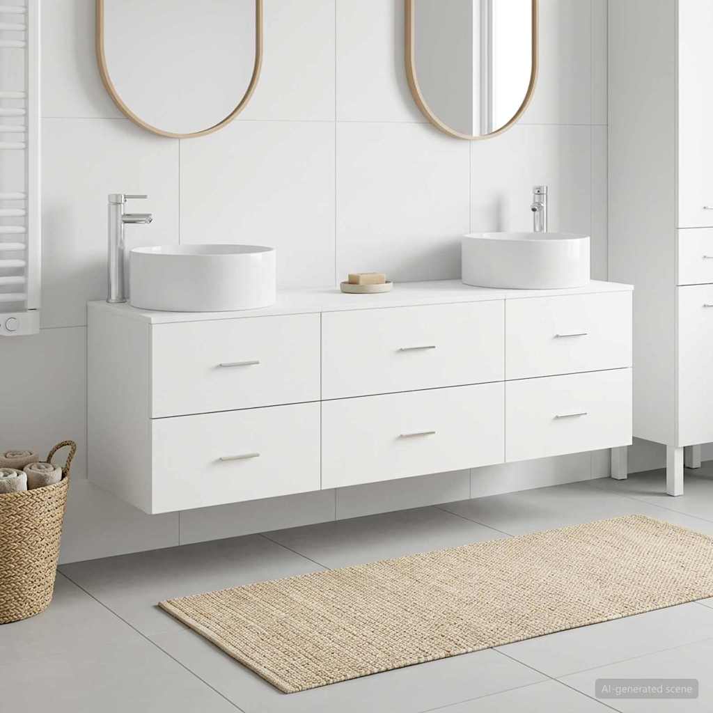 Badezimmermöbel-Set 3 stk. Weiß 49,5 x 44,5 x 65,5 cm