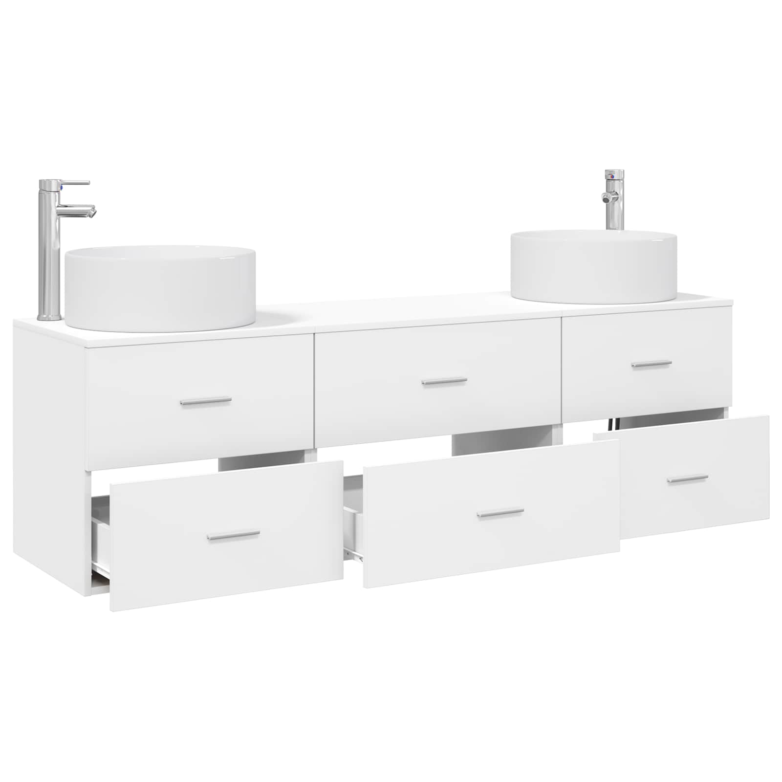 Badezimmermöbel-Set 3 stk. Weiß 49,5 x 44,5 x 65,5 cm