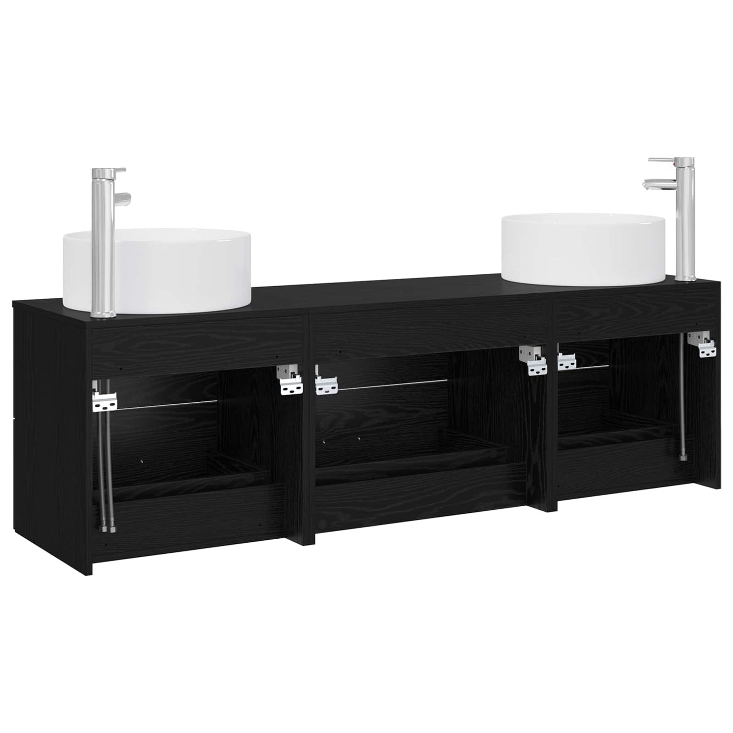 Badezimmermöbel-Set 3 stk. Schwarz 49,5 x 44,5 x 65,5 cm