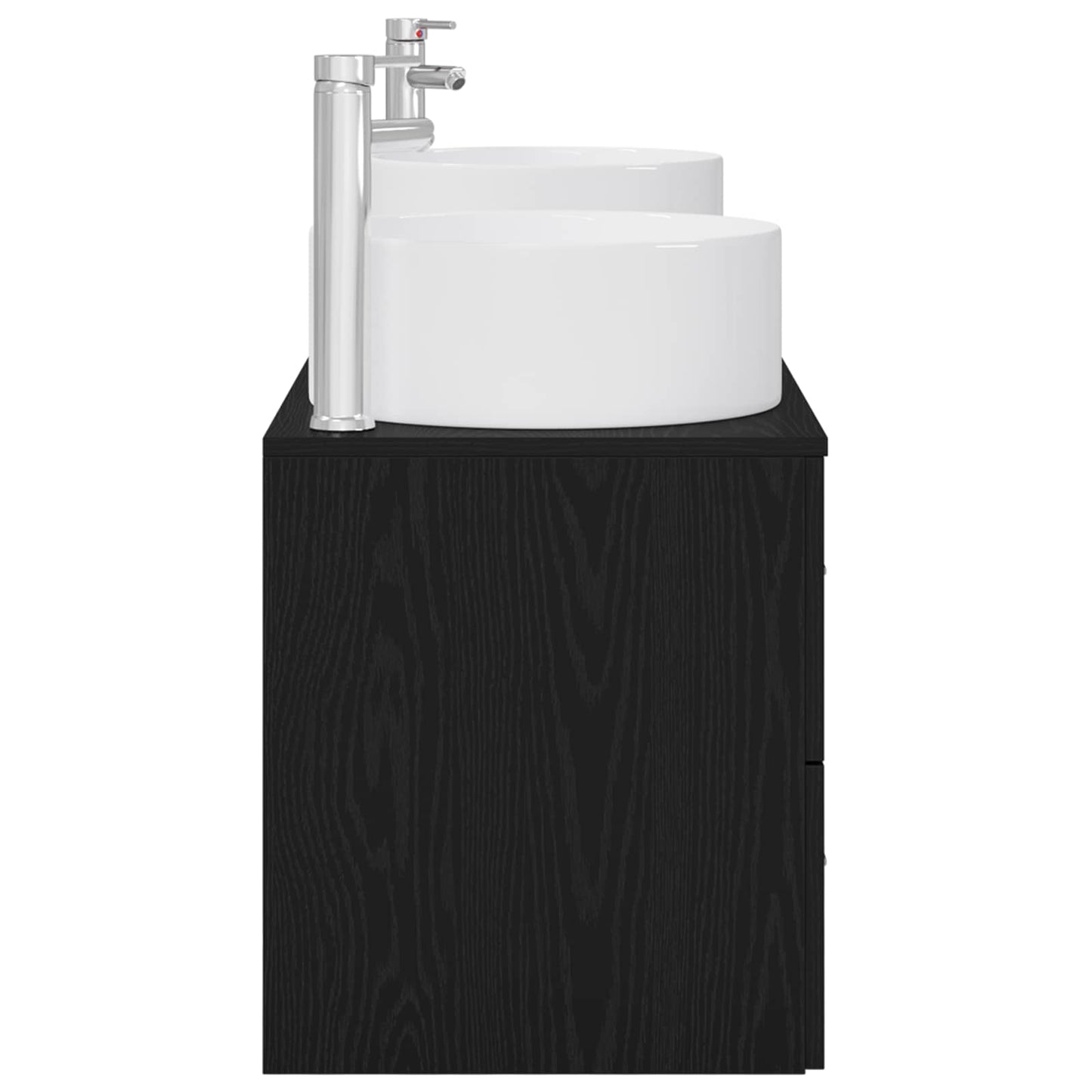 Badezimmermöbel-Set 3 stk. Schwarz 49,5 x 44,5 x 65,5 cm