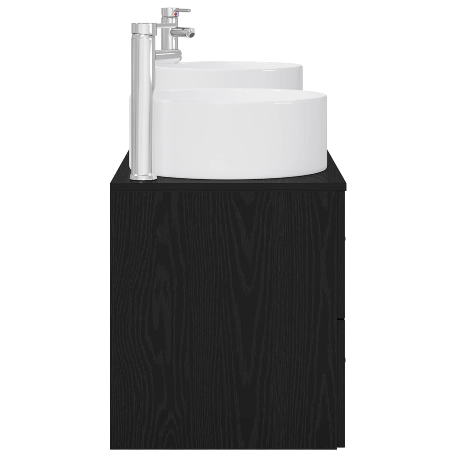 Badezimmermöbel-Set 3 stk. Schwarz 49,5 x 44,5 x 65,5 cm