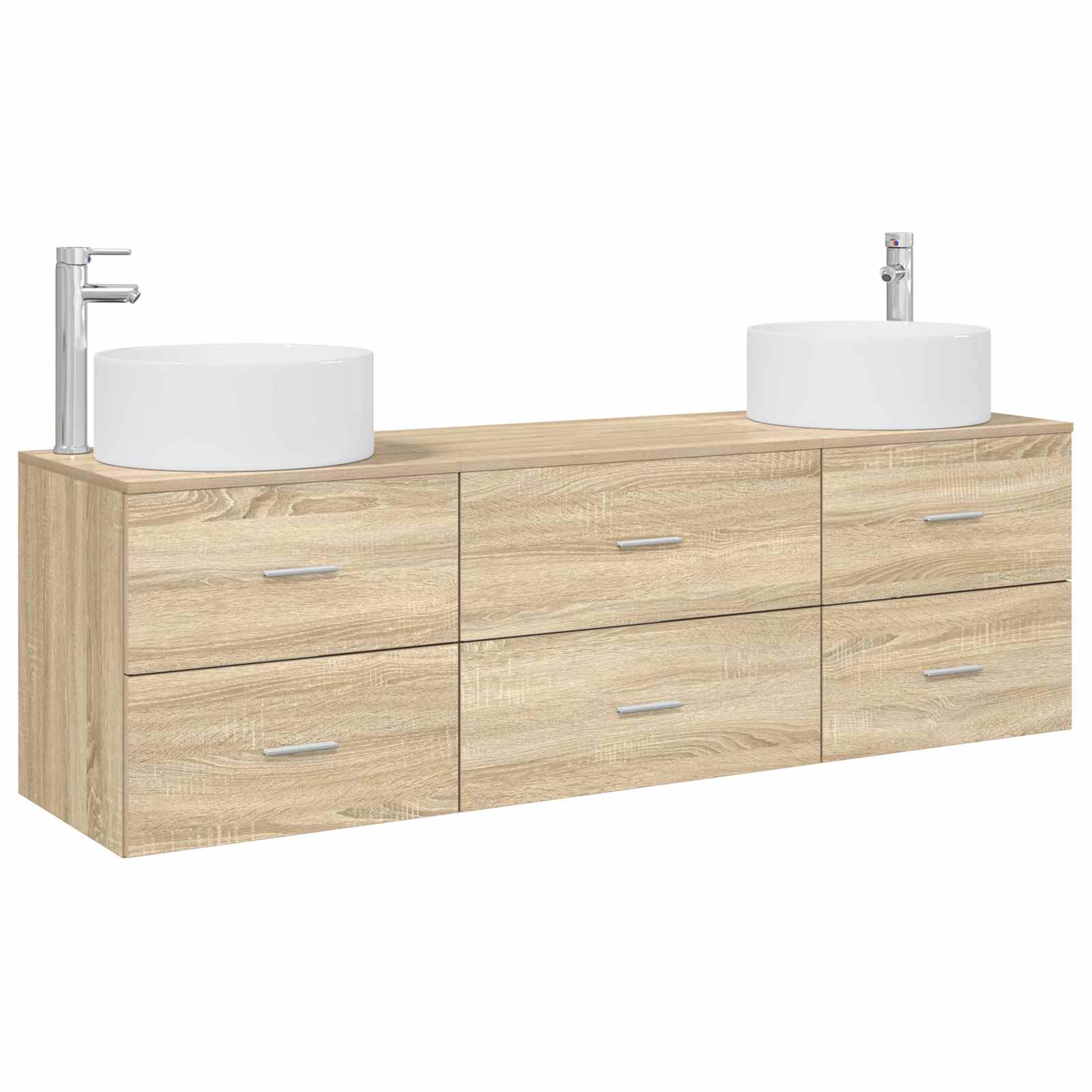 Badezimmermöbel-Set 3 stk. Sonoma-Eiche 49,5 x 44,5 x 65,5 cm