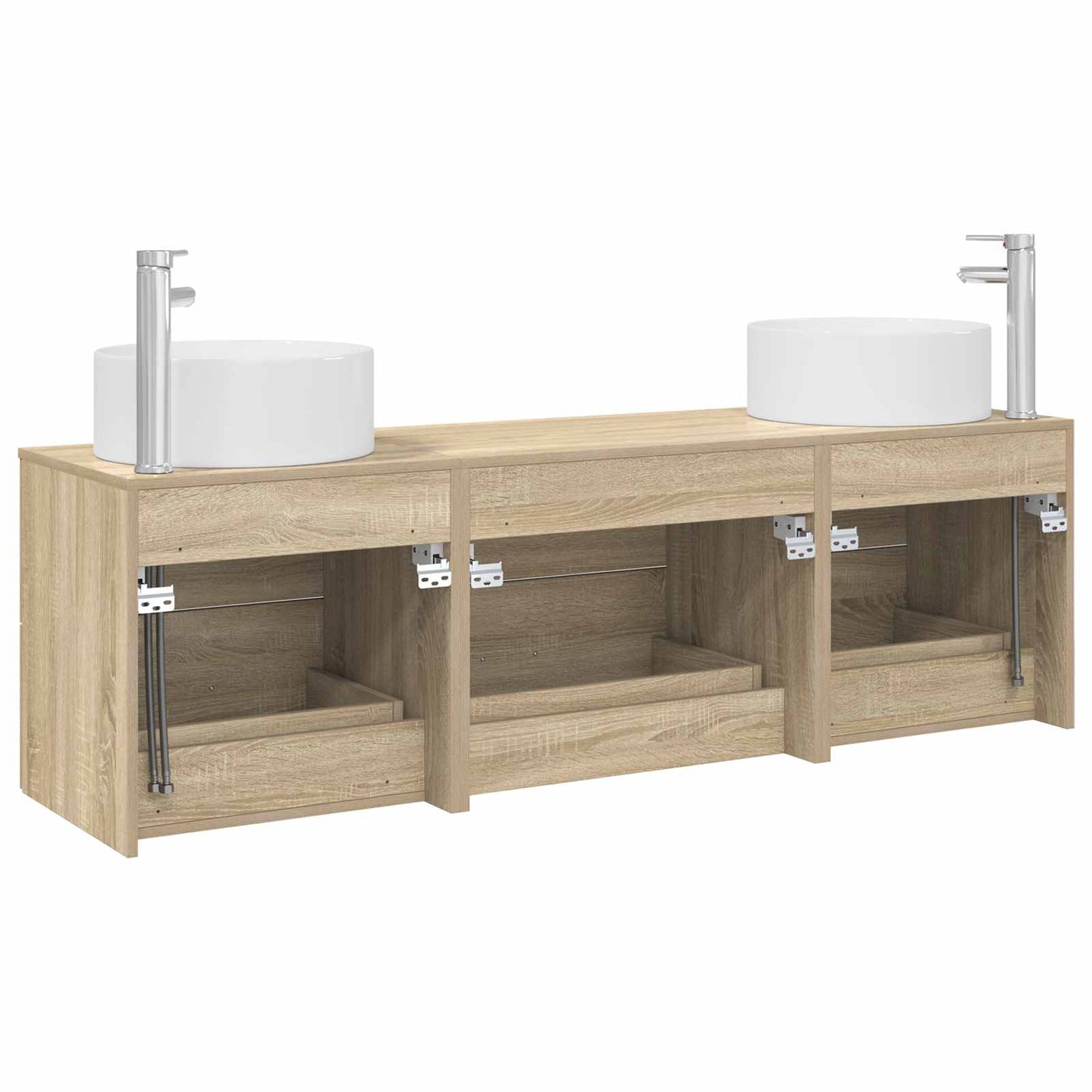 Badezimmermöbel-Set 3 stk. Sonoma-Eiche 49,5 x 44,5 x 65,5 cm