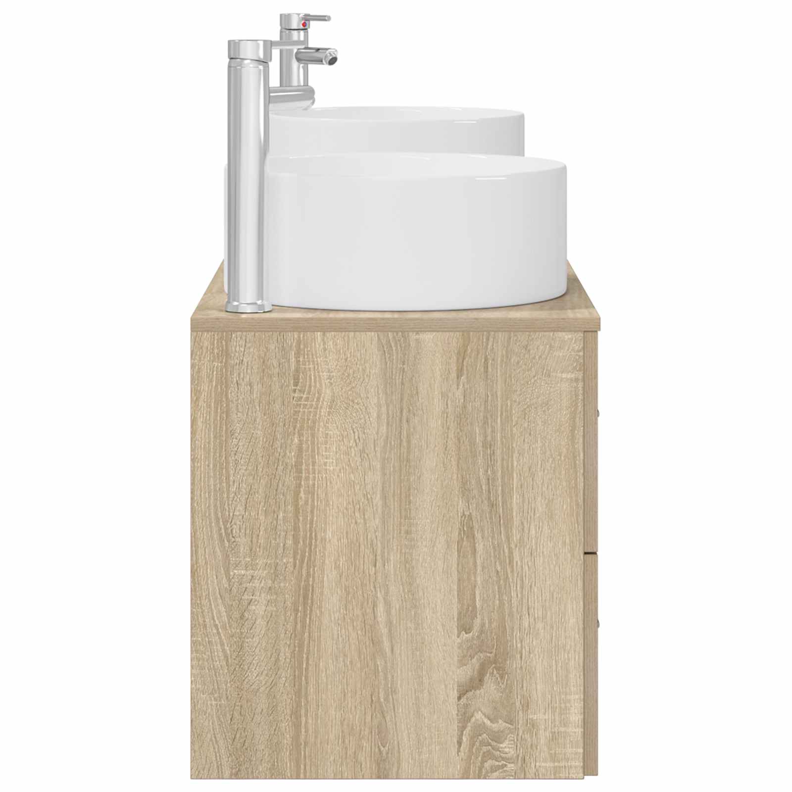 Badezimmermöbel-Set 3 stk. Sonoma-Eiche 49,5 x 44,5 x 65,5 cm
