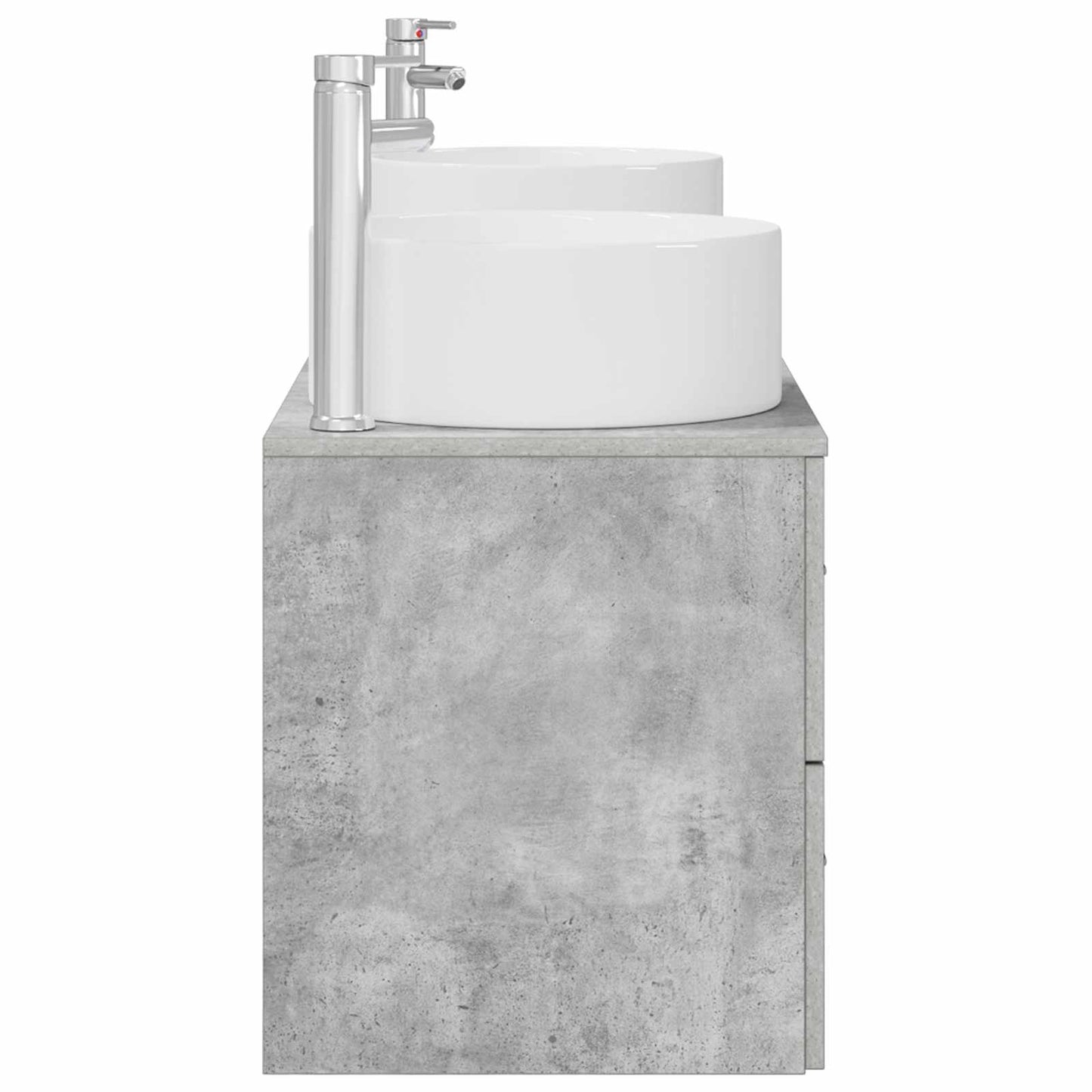 Badezimmermöbel-Set 3 stk. Betongrau 49,5 x 44,5 x 65,5 cm