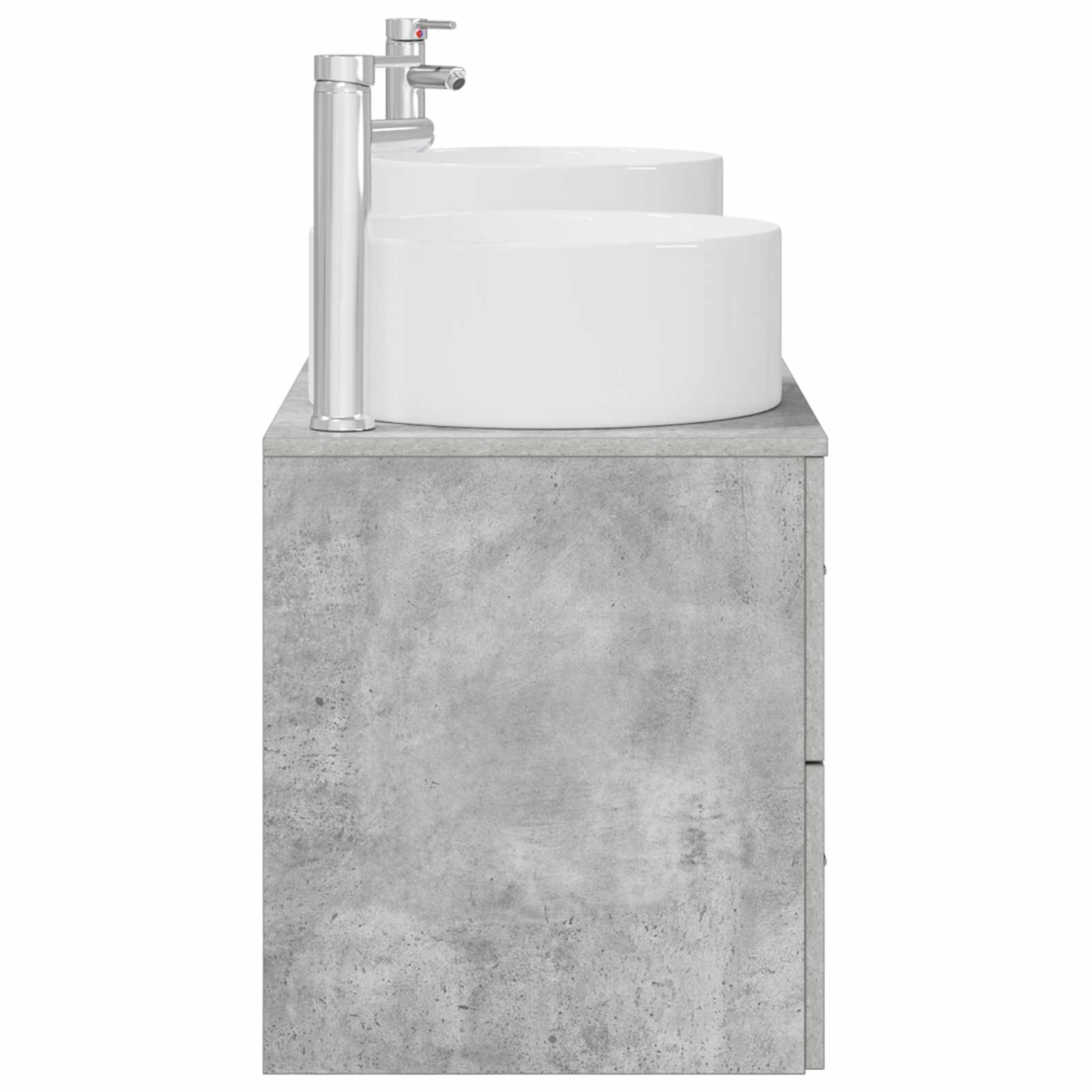 Badezimmermöbel-Set 3 stk. Betongrau 49,5 x 44,5 x 65,5 cm