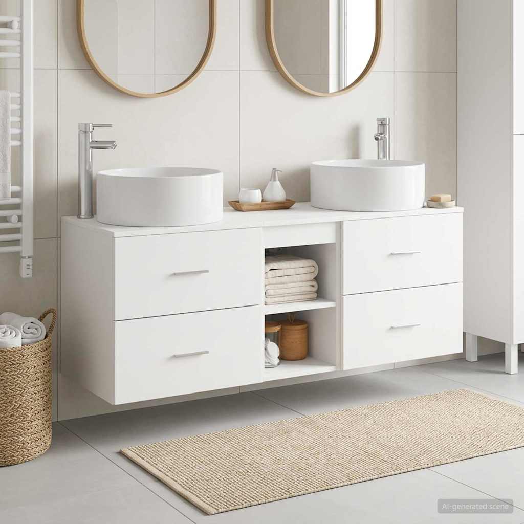 Badezimmermöbel-Set 3 stk. Weiß 49,5 x 44,5 x 65,5 cm