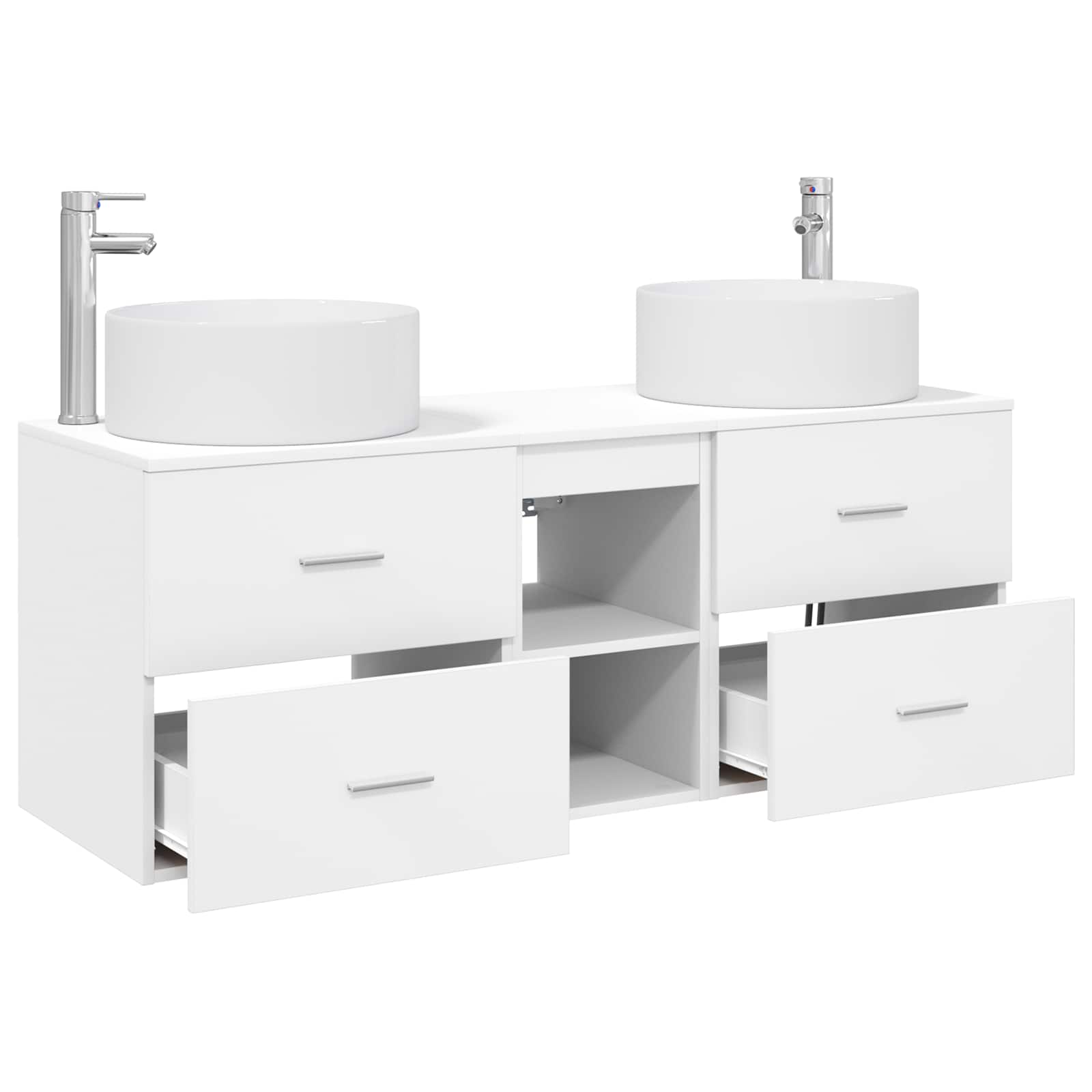 Badezimmermöbel-Set 3 stk. Weiß 49,5 x 44,5 x 65,5 cm
