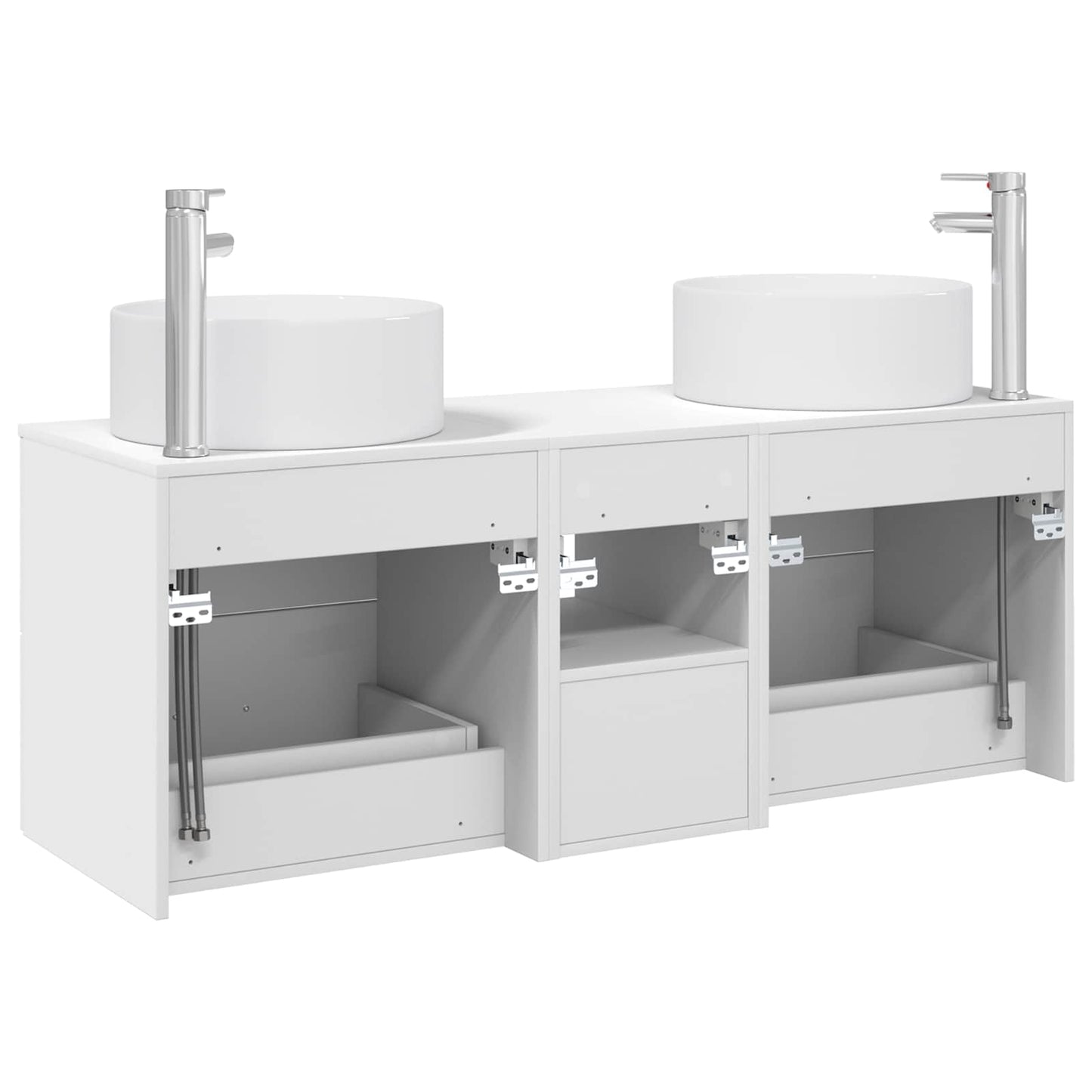 Badezimmermöbel-Set 3 stk. Weiß 49,5 x 44,5 x 65,5 cm