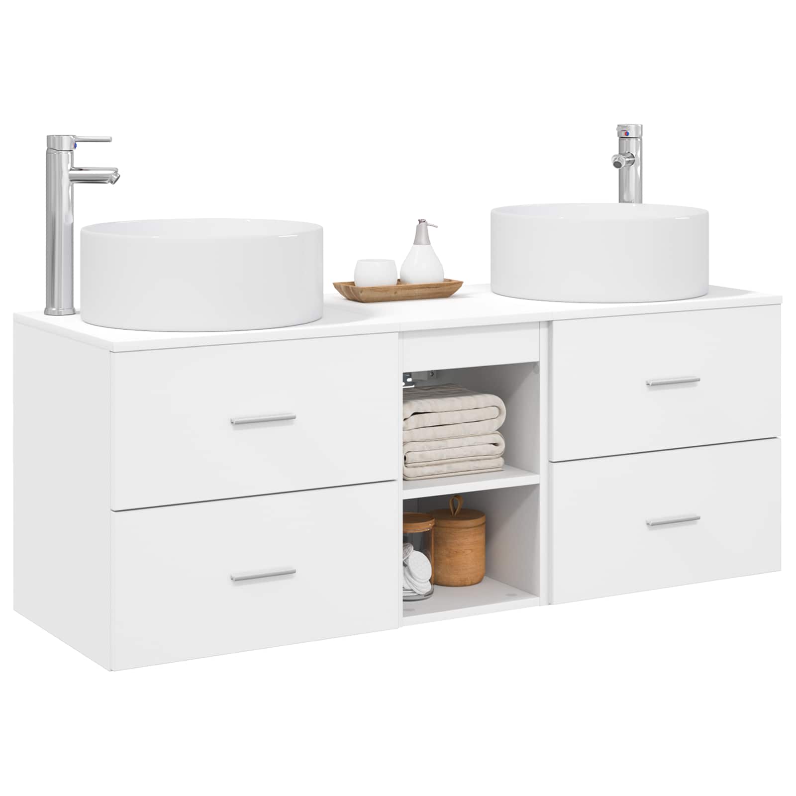 Badezimmermöbel-Set 3 stk. Weiß 49,5 x 44,5 x 65,5 cm