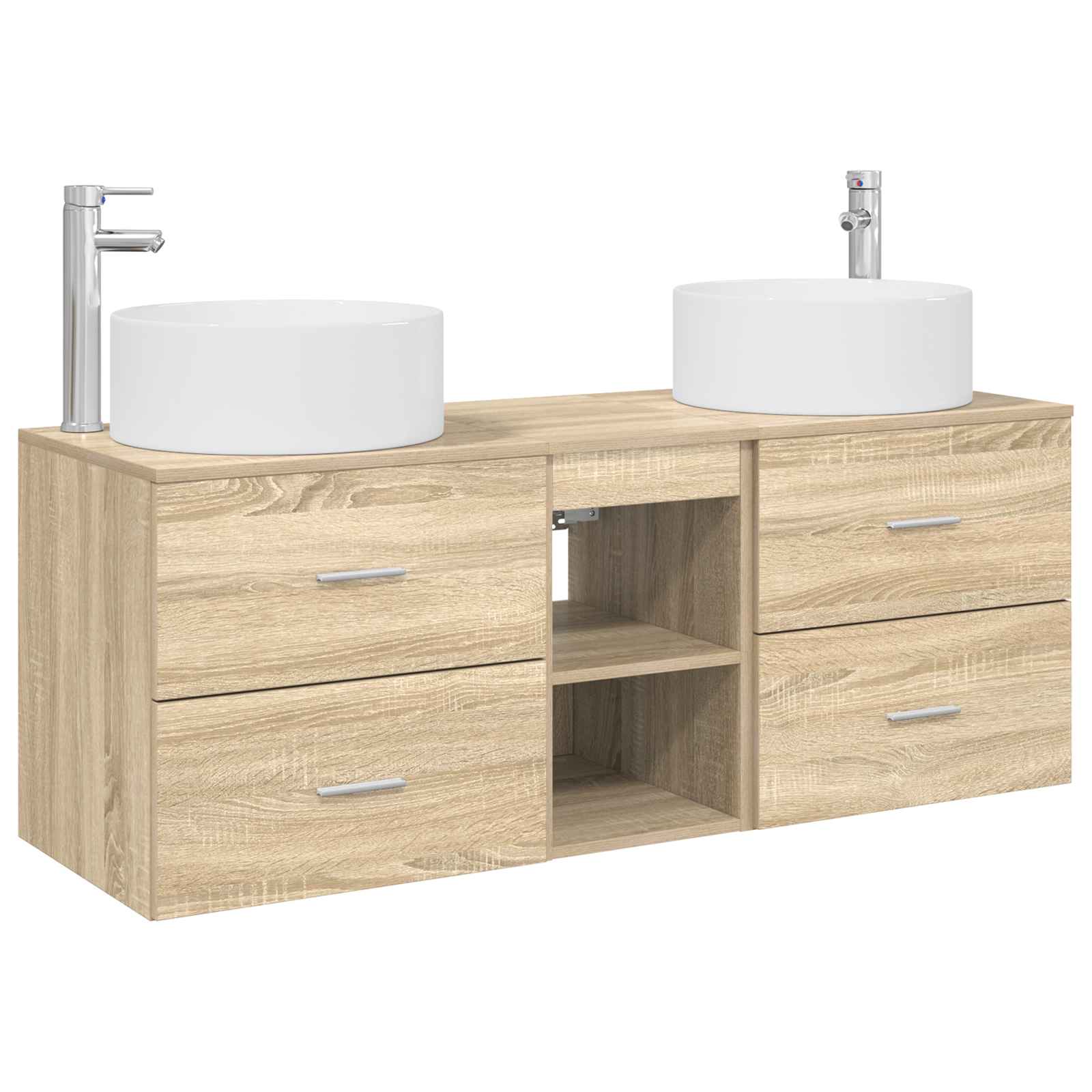 Badezimmermöbel-Set 3 stk. Sonoma-Eiche 49,5 x 44,5 x 65,5 cm