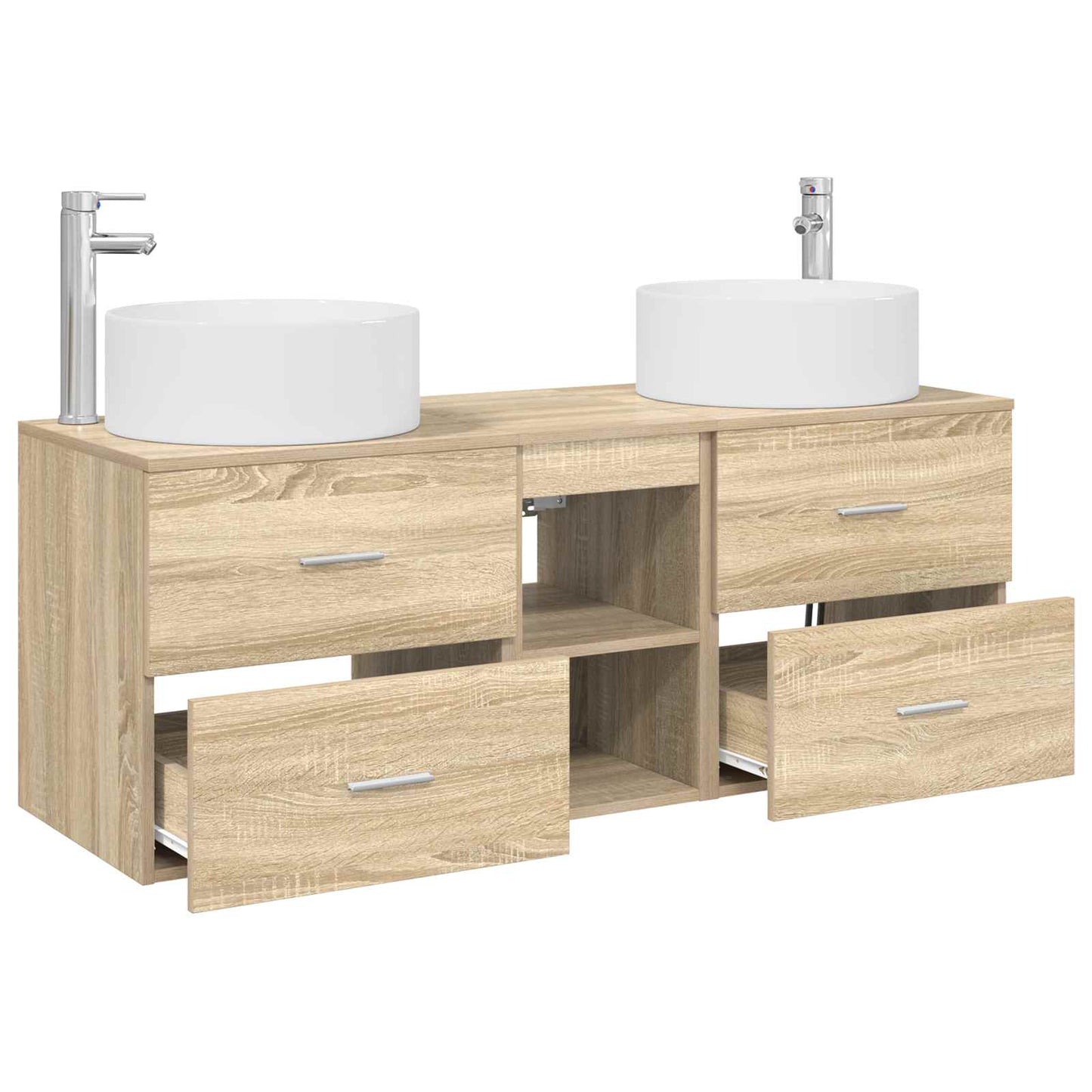 Badezimmermöbel-Set 3 stk. Sonoma-Eiche 49,5 x 44,5 x 65,5 cm