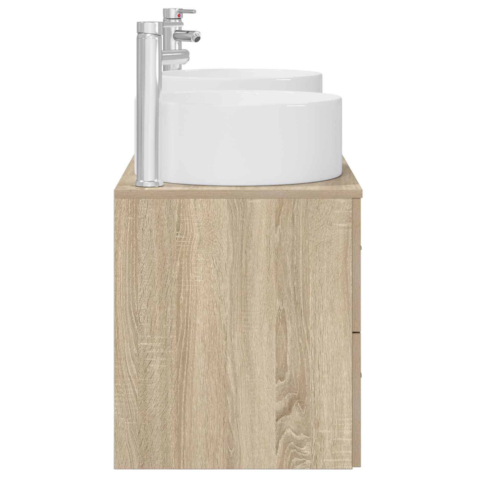 Badezimmermöbel-Set 3 stk. Sonoma-Eiche 49,5 x 44,5 x 65,5 cm