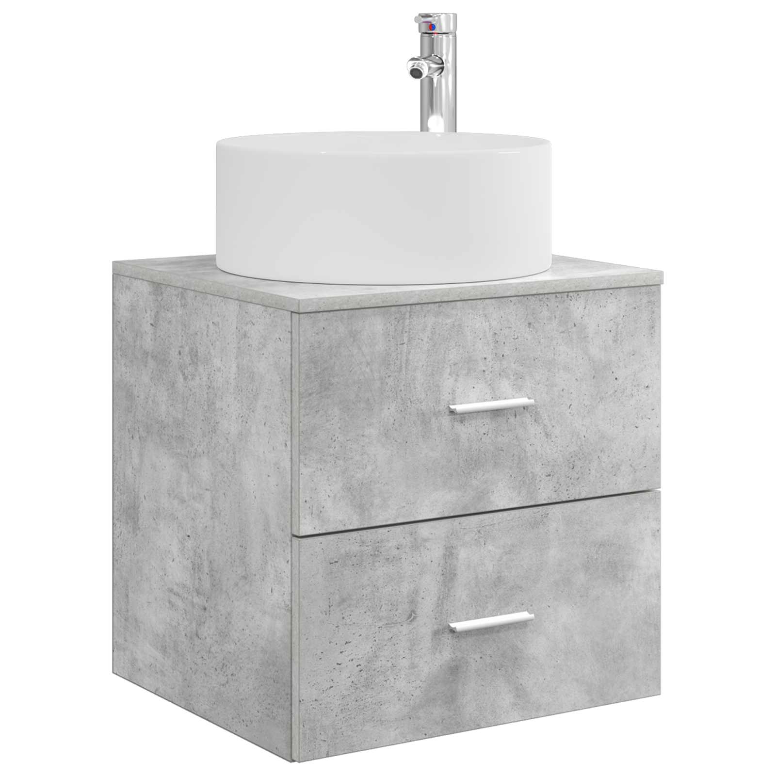 Badezimmermöbel-Set 3 stk. Betongrau 49,5 x 44,5 x 65,5 cm