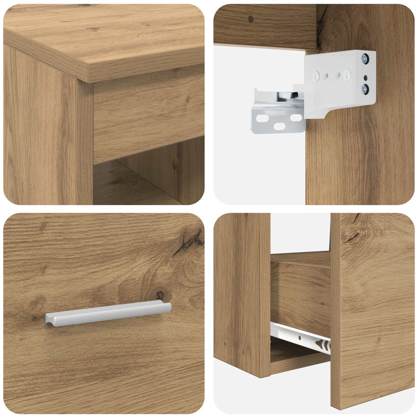 Badezimmermöbel-Set 3 Stk. Artisan-Eiche 49,5 x 44,5 x 65,5 cm