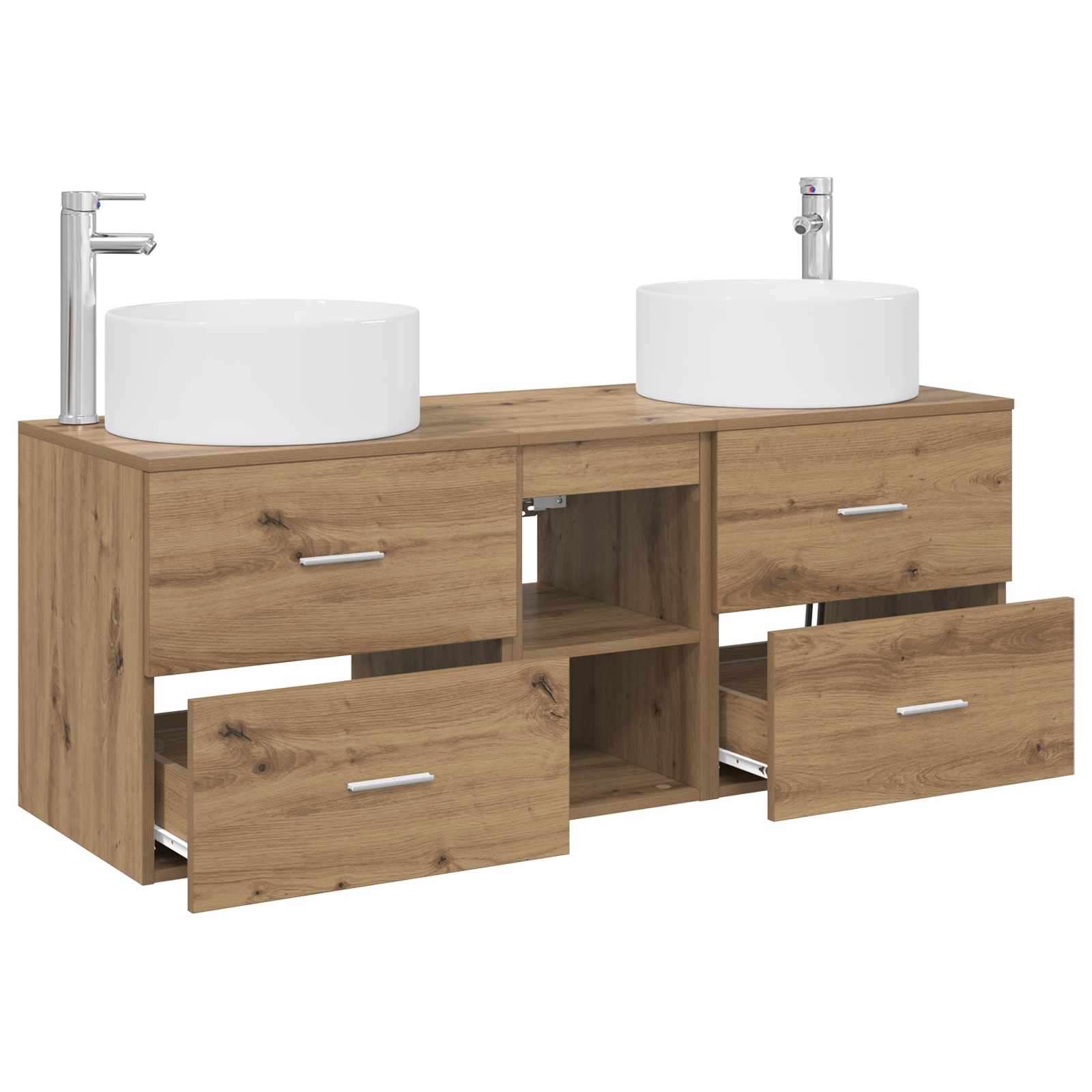 Badezimmermöbel-Set 3 Stk. Artisan-Eiche 49,5 x 44,5 x 65,5 cm