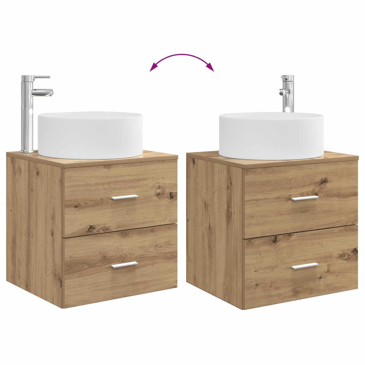 Badezimmermöbel-Set 3 stk. Artisan-Eiche 49,5 x 44,5 x 65,5 cm
