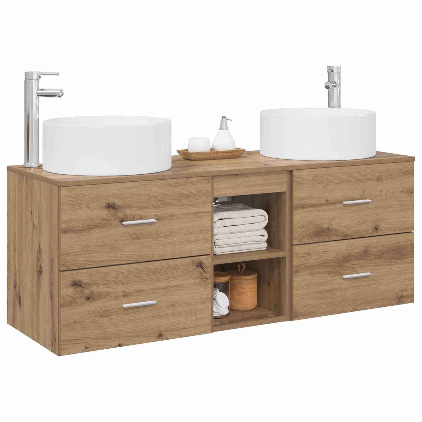Badezimmermöbel-Set 3 Stk. Artisan-Eiche 49,5 x 44,5 x 65,5 cm