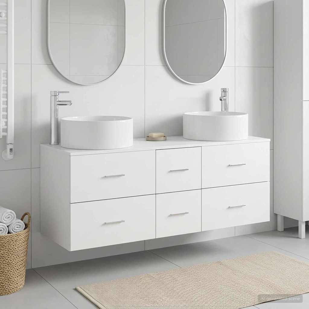 Badezimmermöbel-Set 3 stk. Weiß 49,5 x 44,5 x 65,5 cm