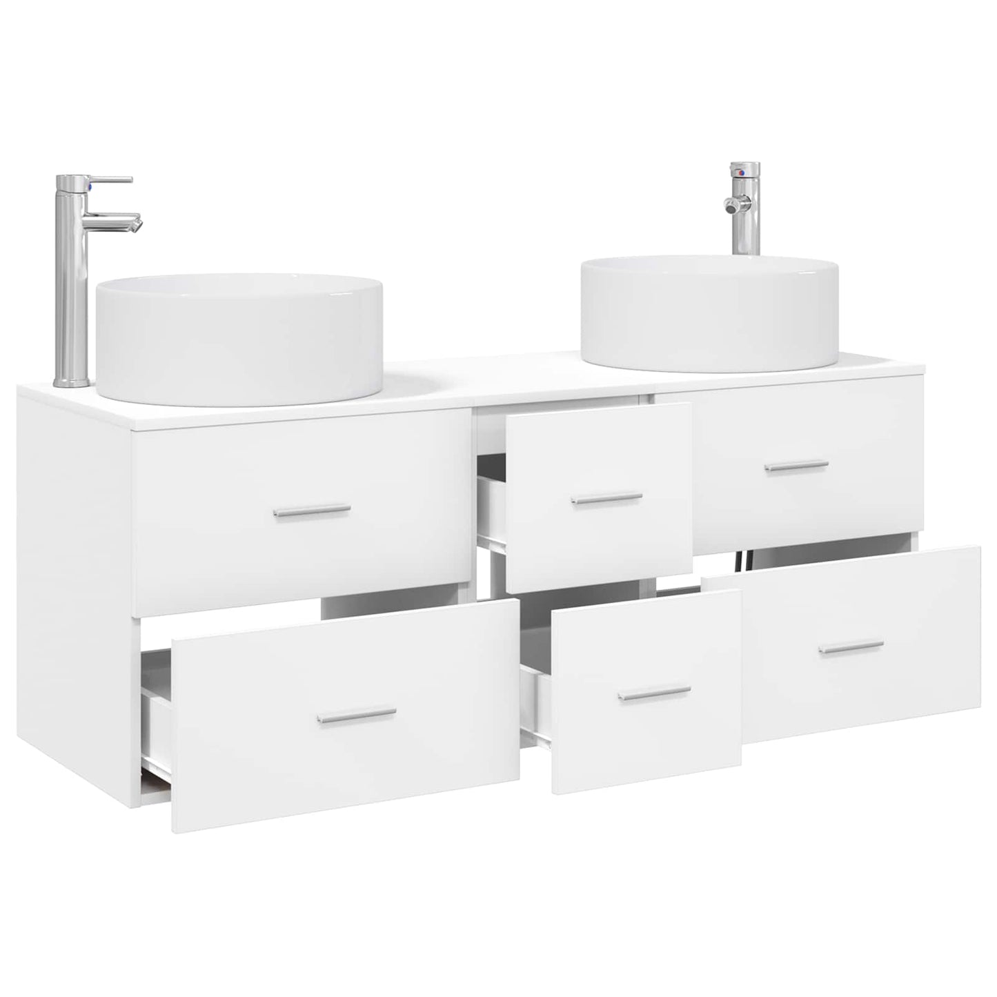 Badezimmermöbel-Set 3 stk. Weiß 49,5 x 44,5 x 65,5 cm