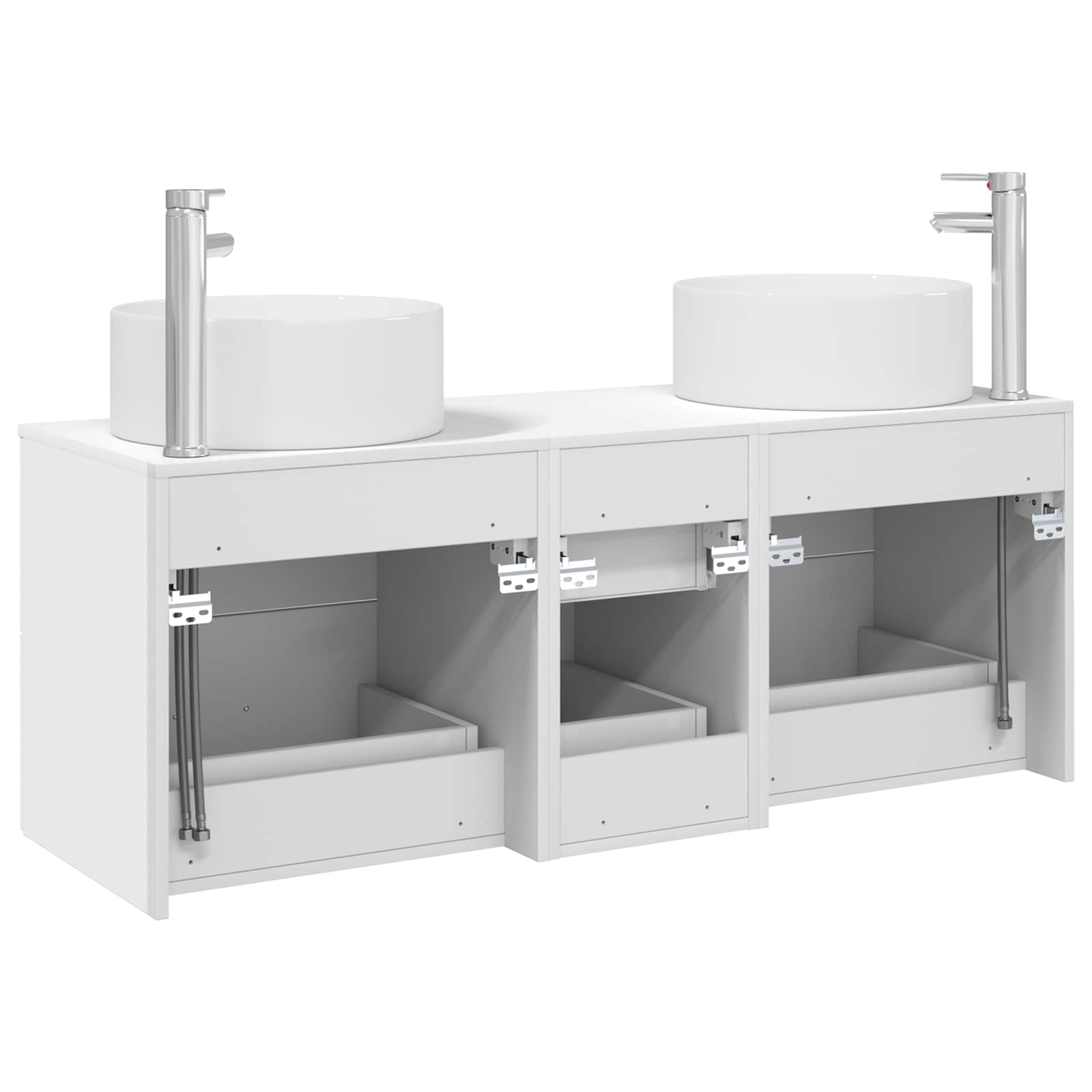 Badezimmermöbel-Set 3 stk. Weiß 49,5 x 44,5 x 65,5 cm