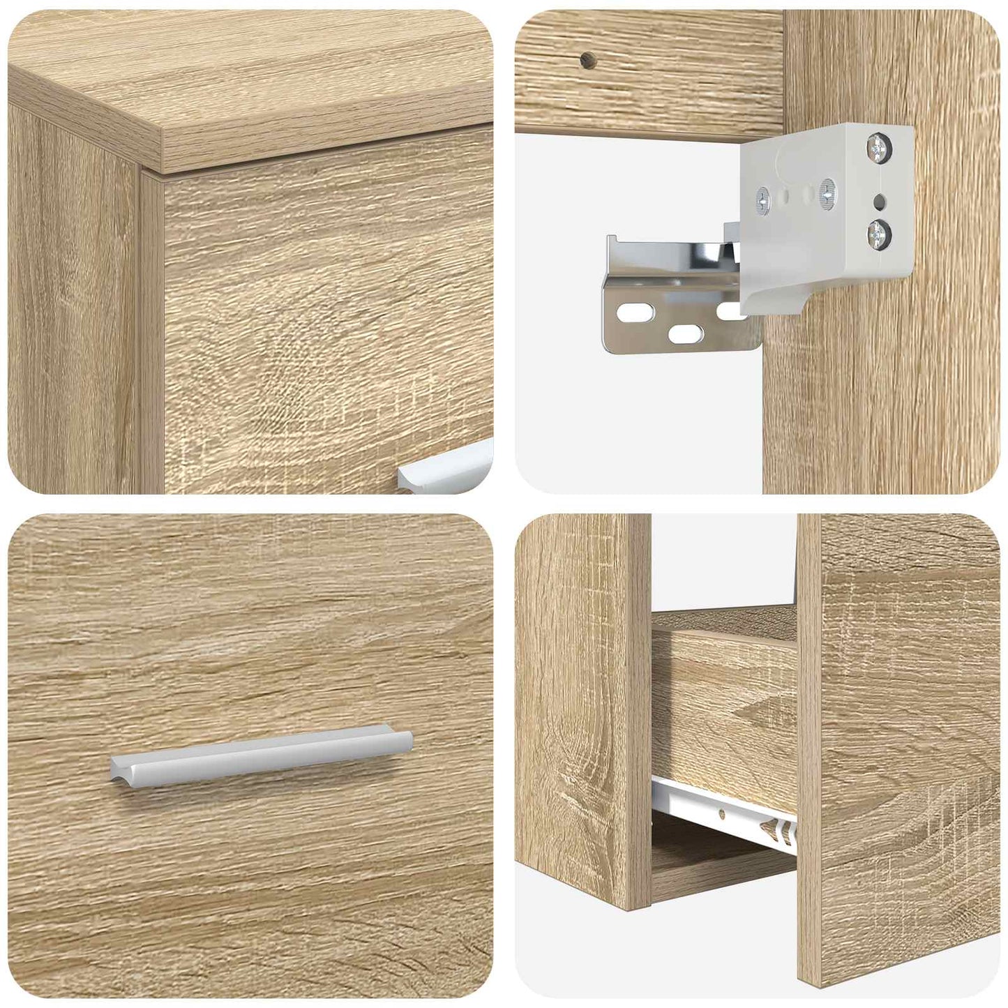 Badezimmermöbel-Set 3 stk. Sonoma-Eiche 49,5 x 44,5 x 65,5 cm