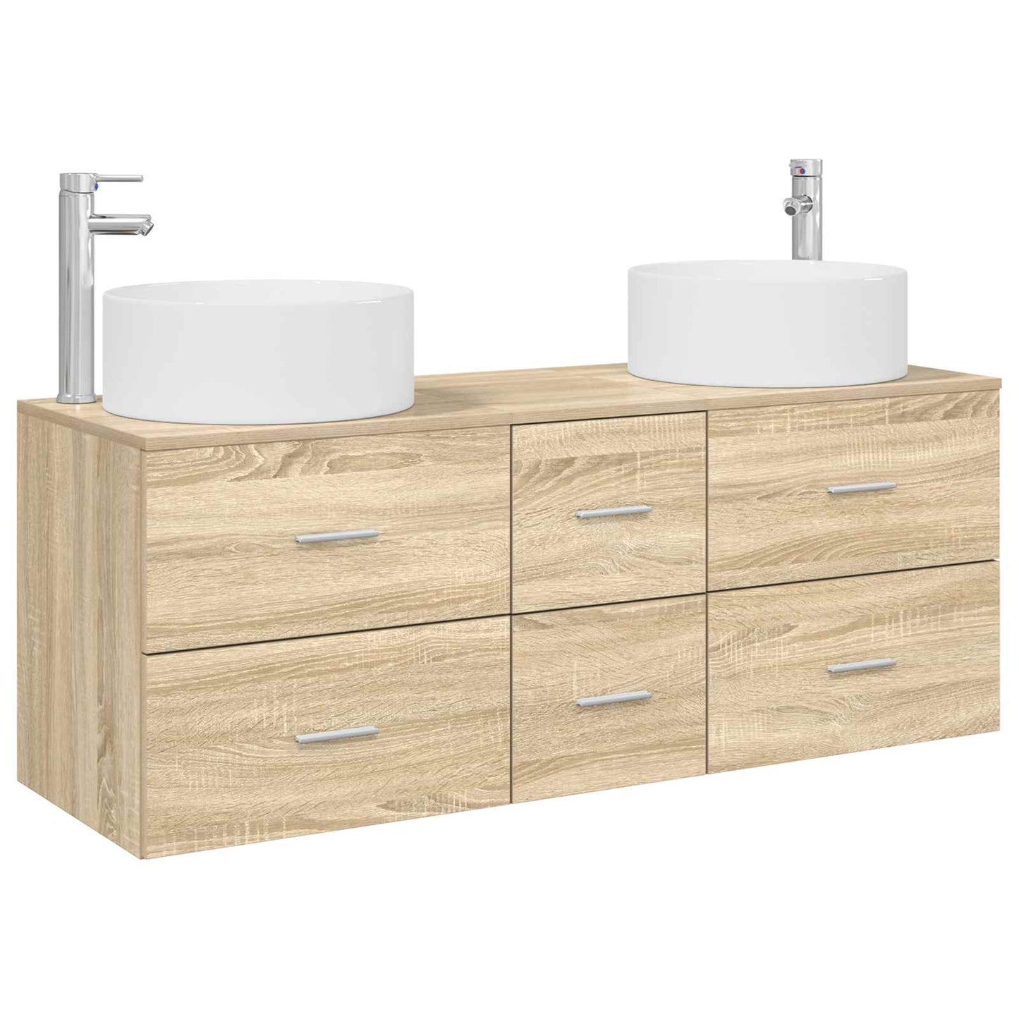 Badezimmermöbel-Set 3 stk. Sonoma-Eiche 49,5 x 44,5 x 65,5 cm