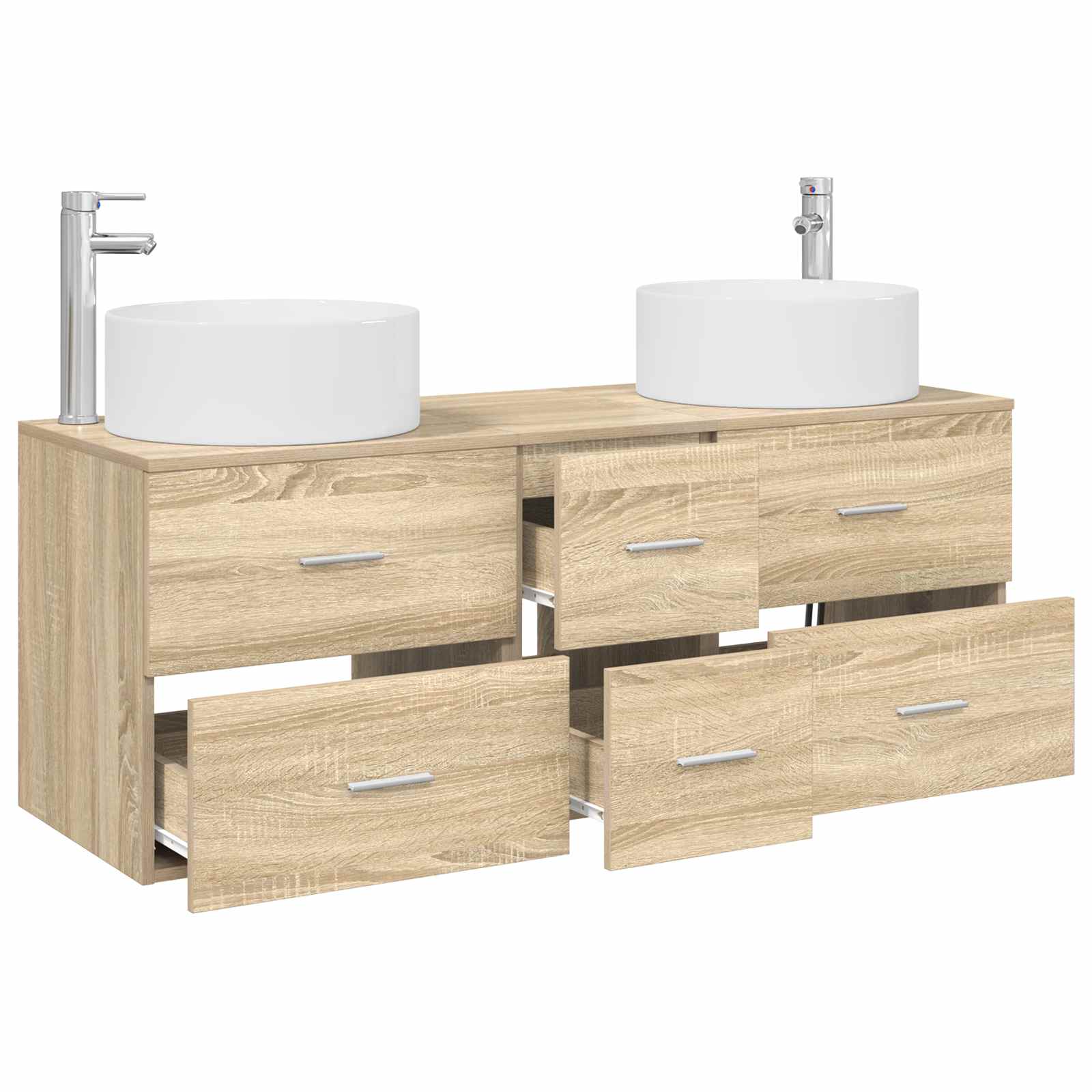 Badezimmermöbel-Set 3 stk. Sonoma-Eiche 49,5 x 44,5 x 65,5 cm