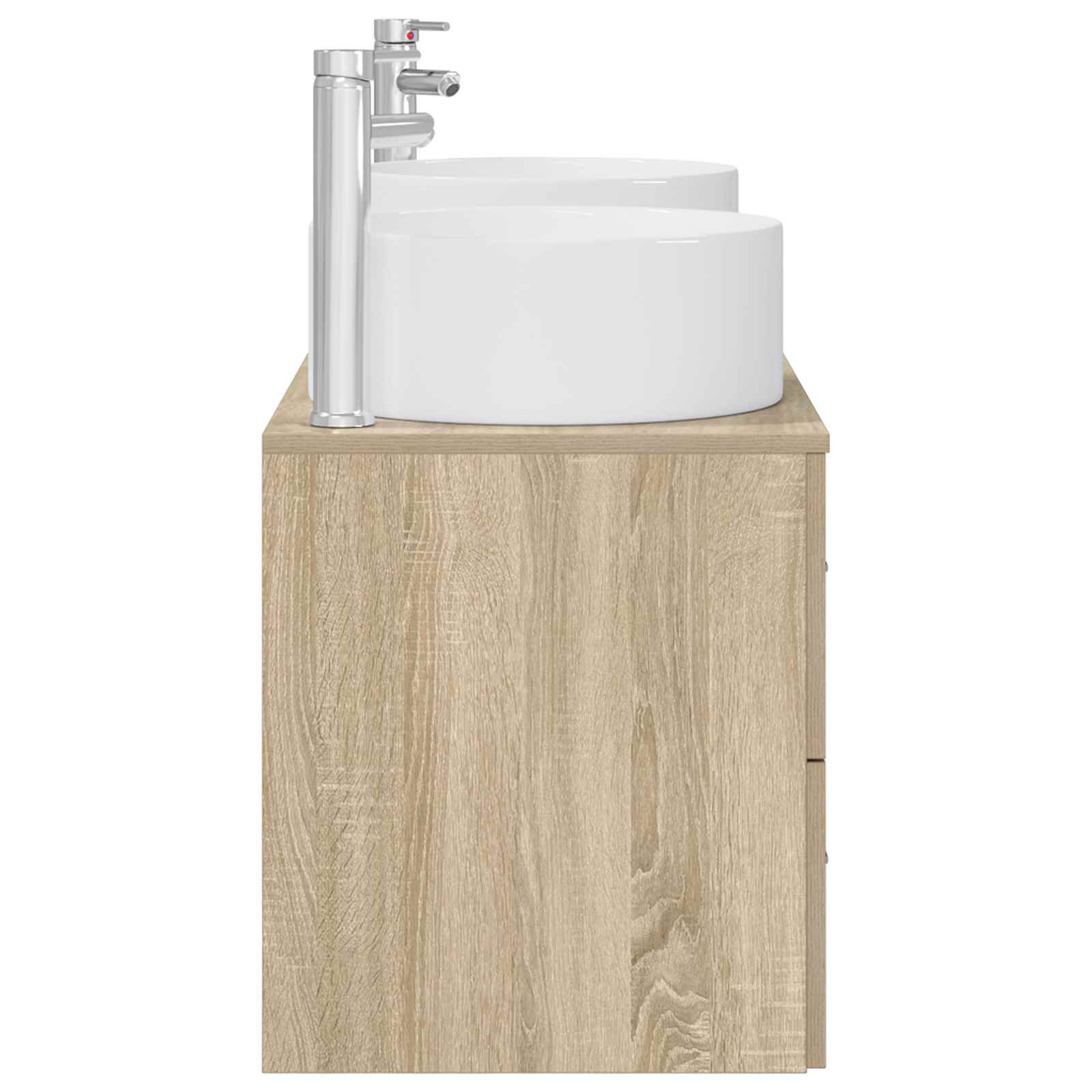 Badezimmermöbel-Set 3 stk. Sonoma-Eiche 49,5 x 44,5 x 65,5 cm