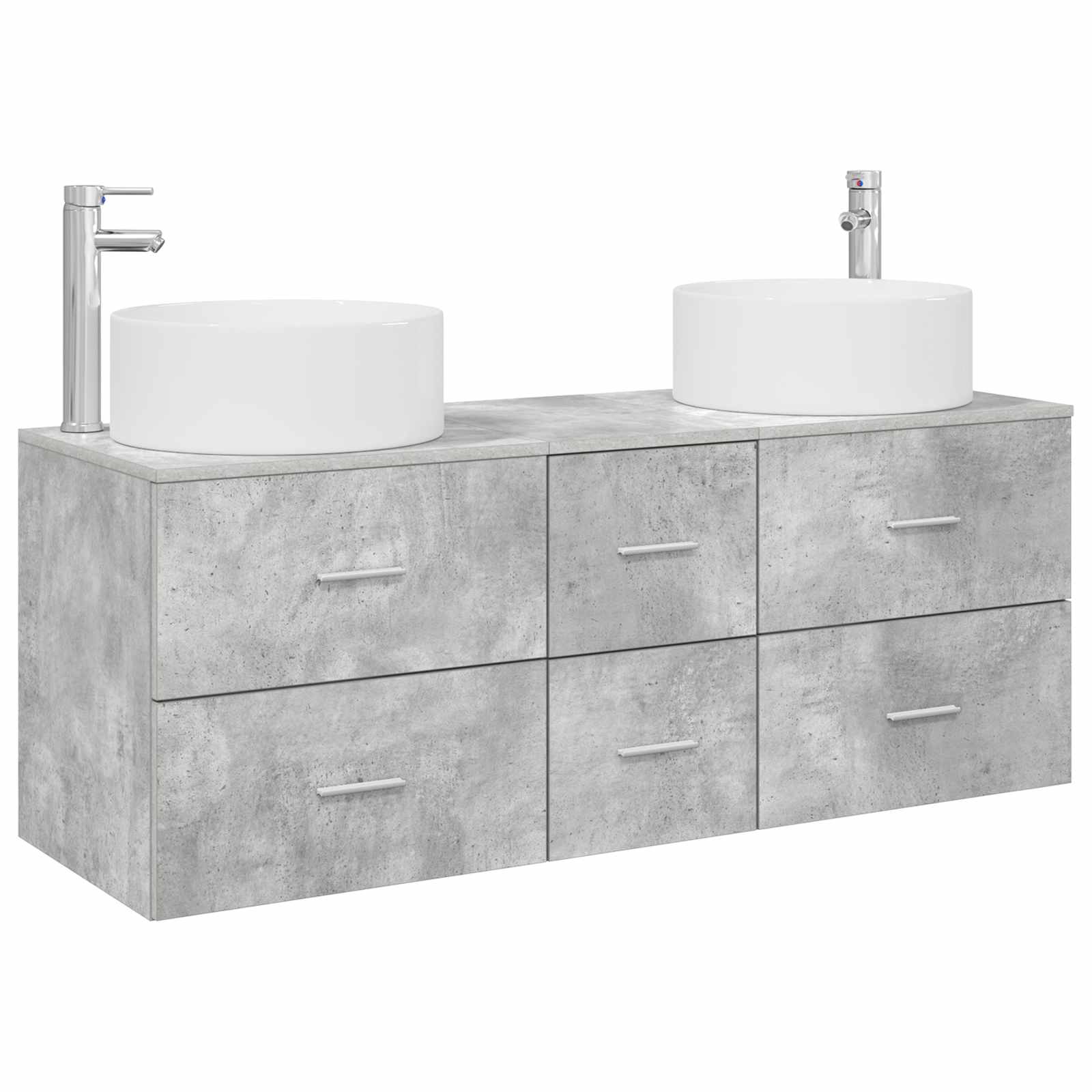 Badezimmermöbel-Set 3 stk. Betongrau 49,5 x 44,5 x 65,5 cm